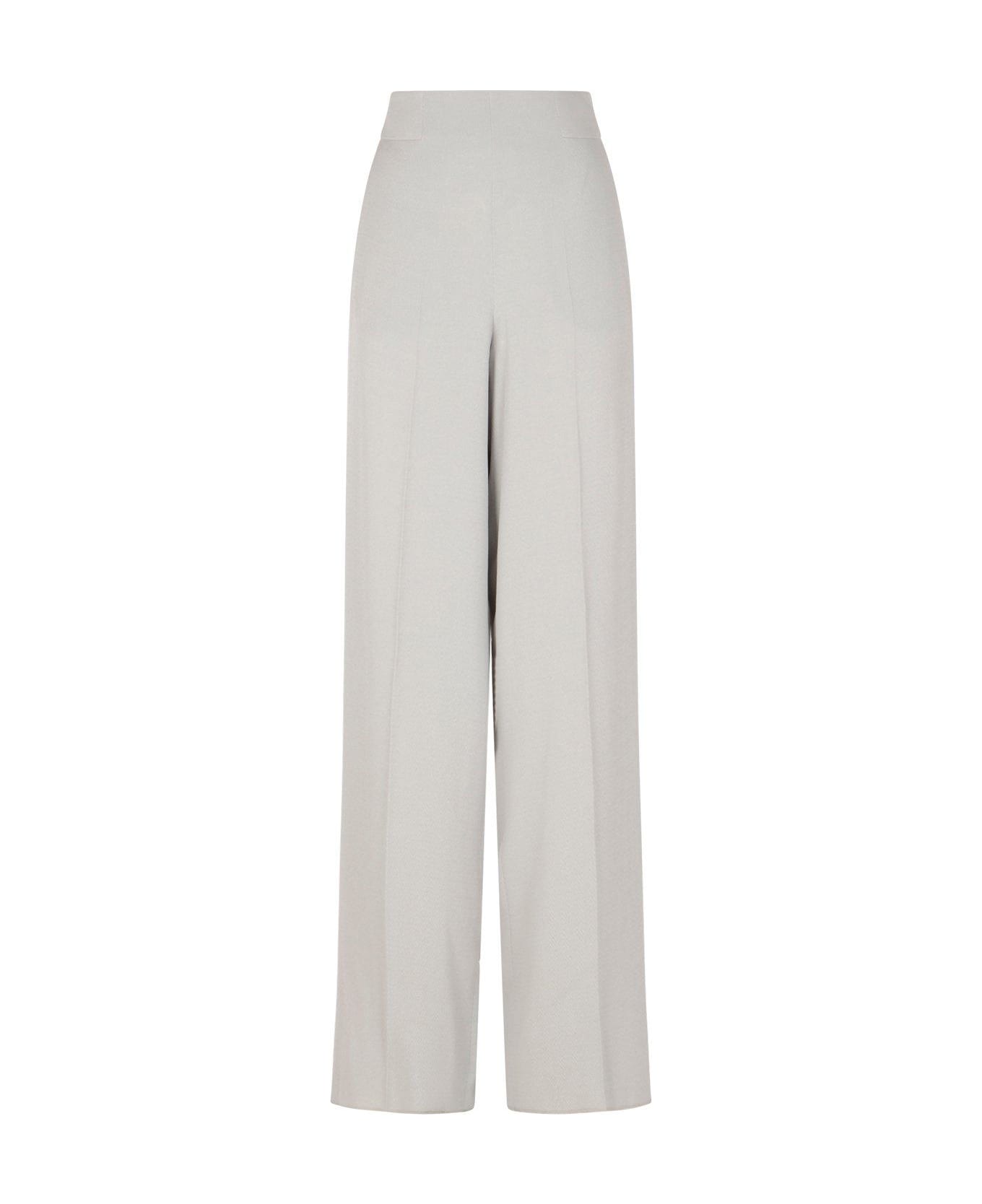 Emporio Armani Crepe Wide Leg Pants - Grey