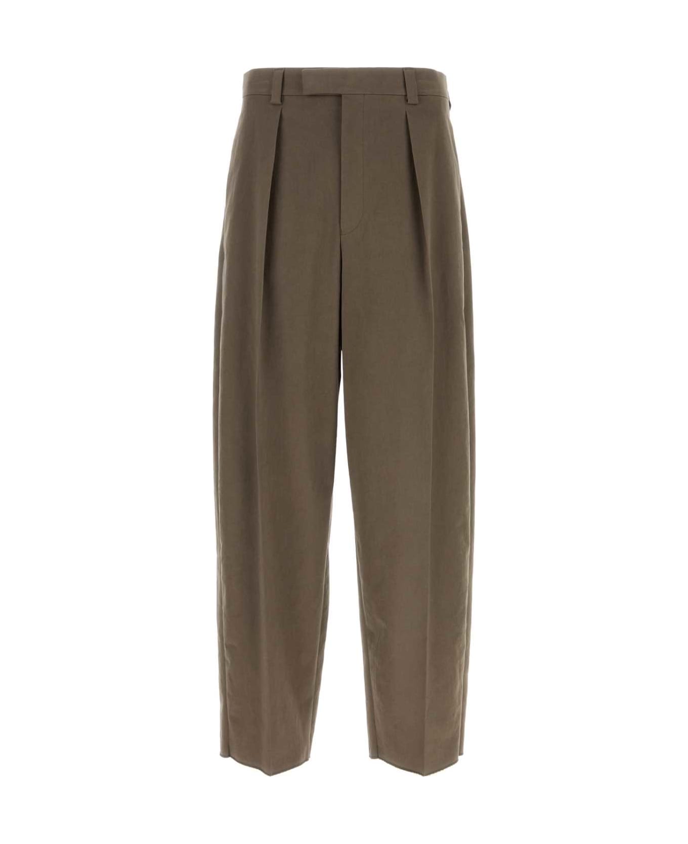 Ferragamo Mud Stretch Cotton Wide-leg Pant - CONCRETE