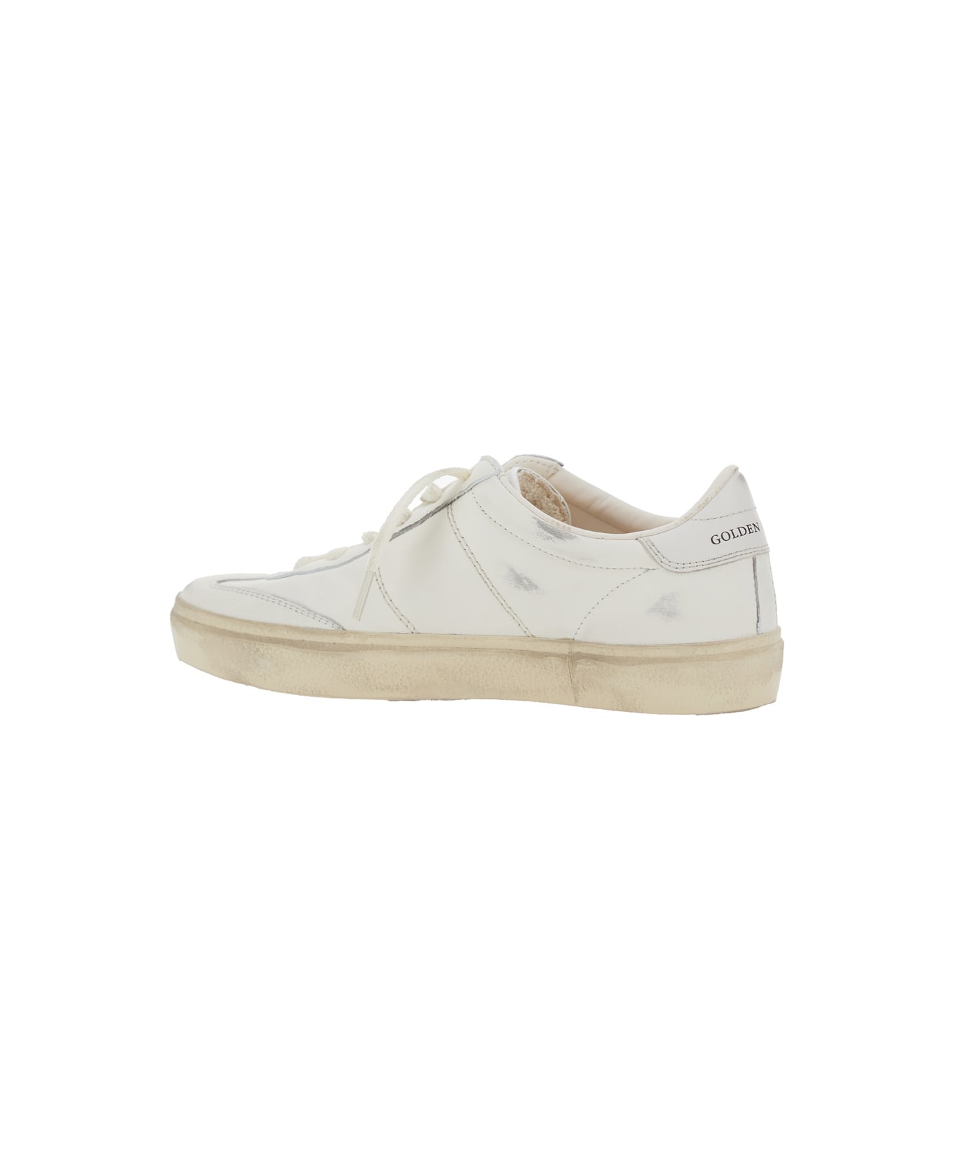 Golden Goose 'soulstar' White Low Top Sneakers With Logo Patch On The Tongue And Logo Lettering On Side And Heel In Leather Woman - White