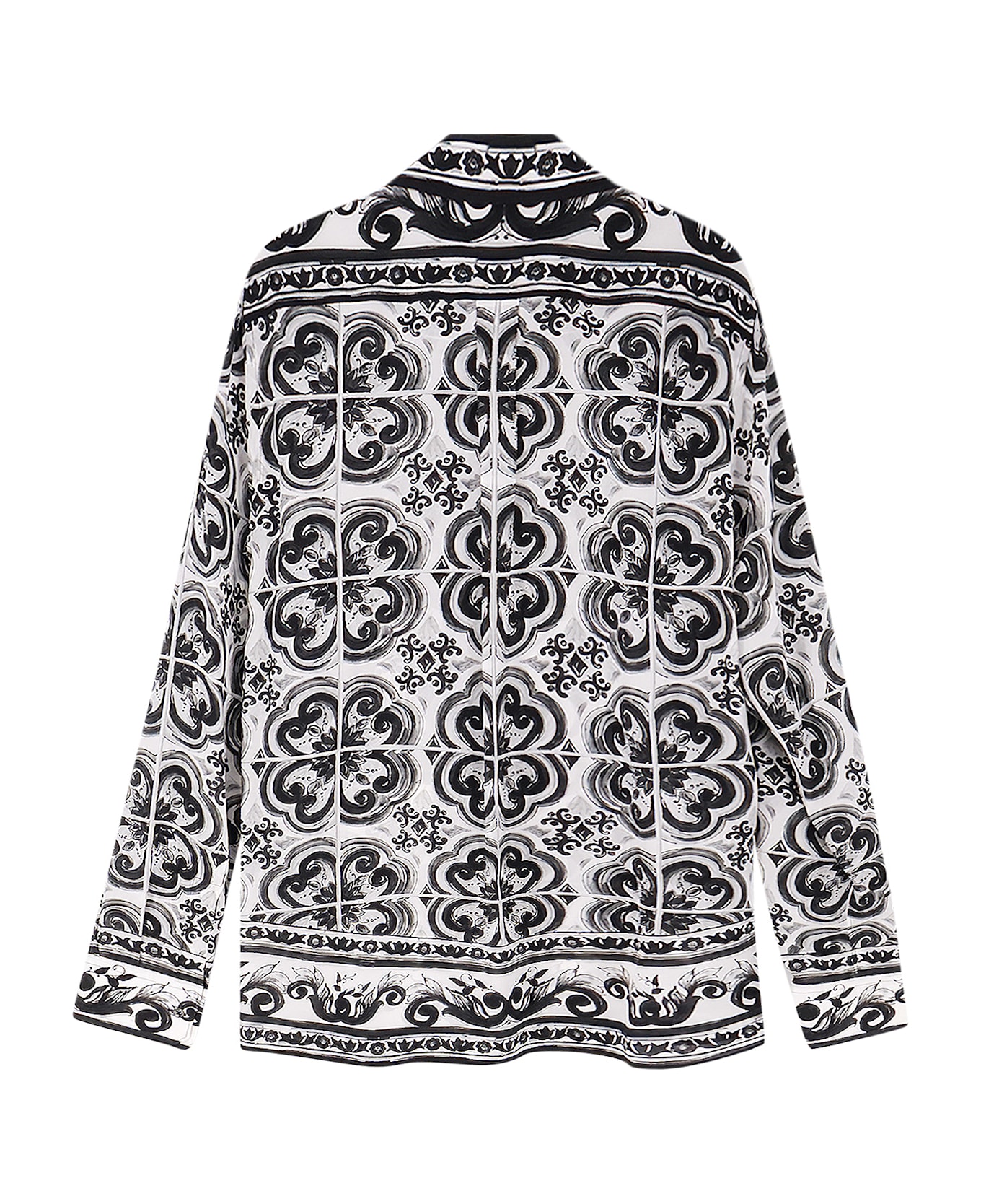 Dolce 
Gabbana Silk Shirt With Maiolica Print - MAIOLICA 3 NERO