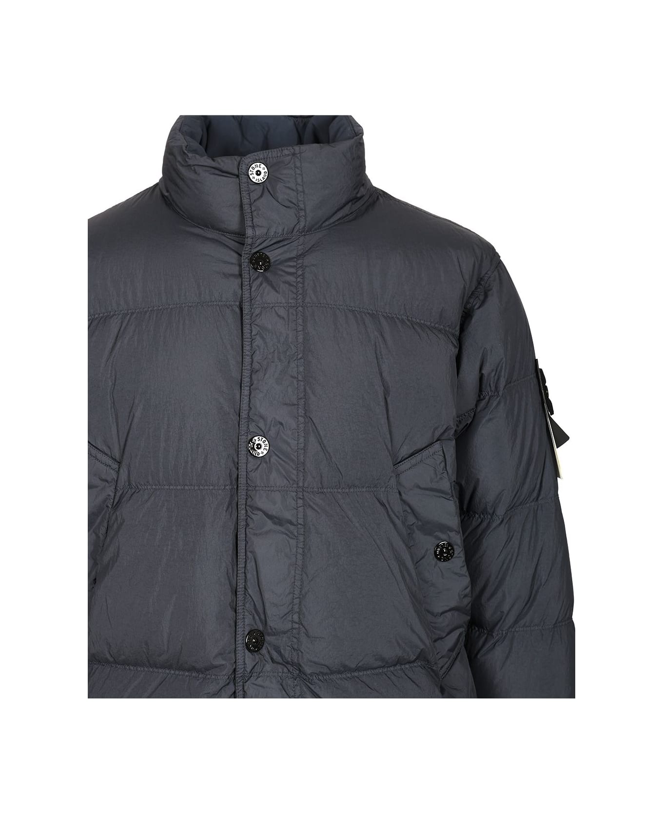 Stone Island Down Jacket In Lightweight Recycled Nylon Reps - BLUE