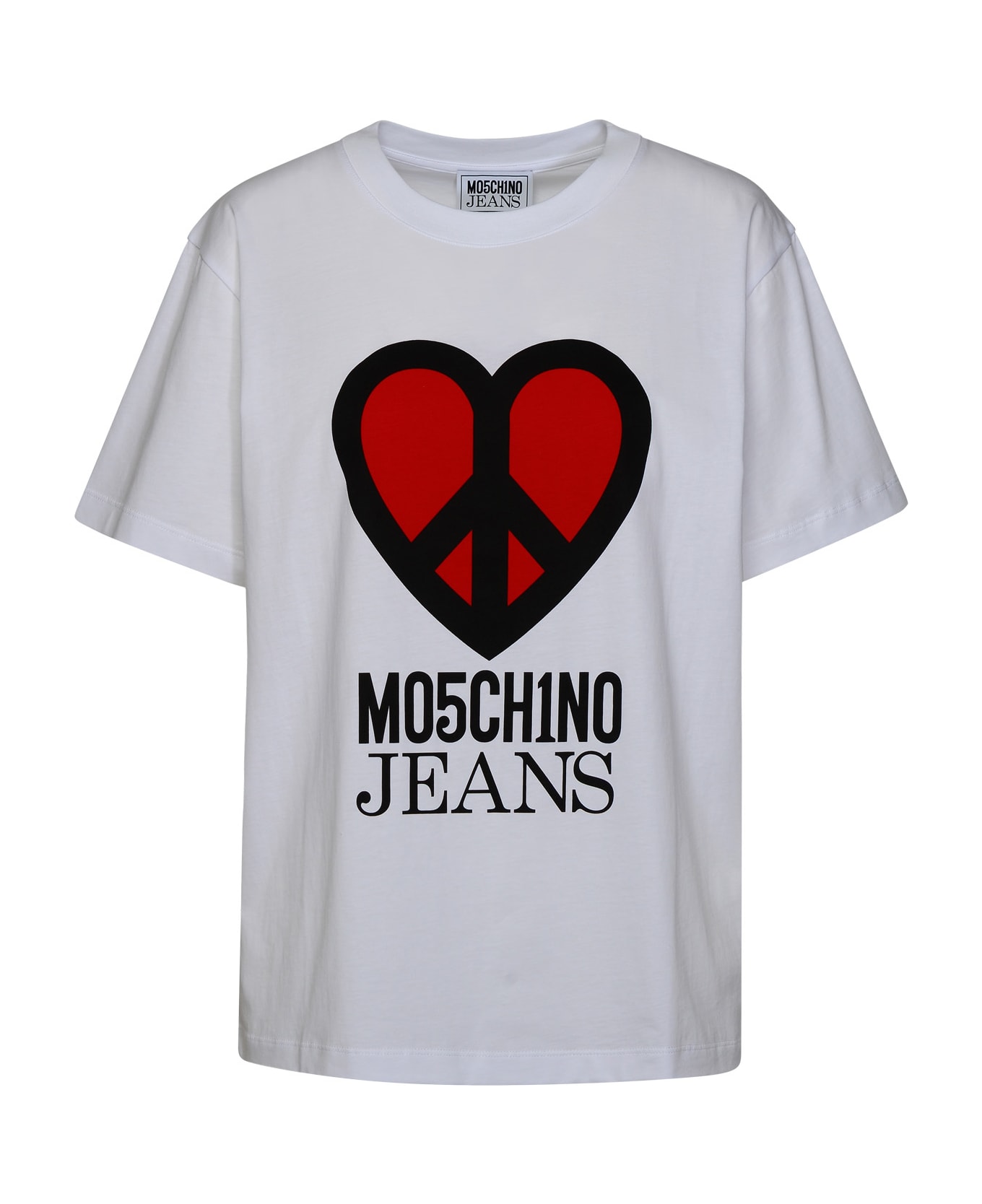 M05CH1N0 Jeans White Cotton T-shirt - WHITE