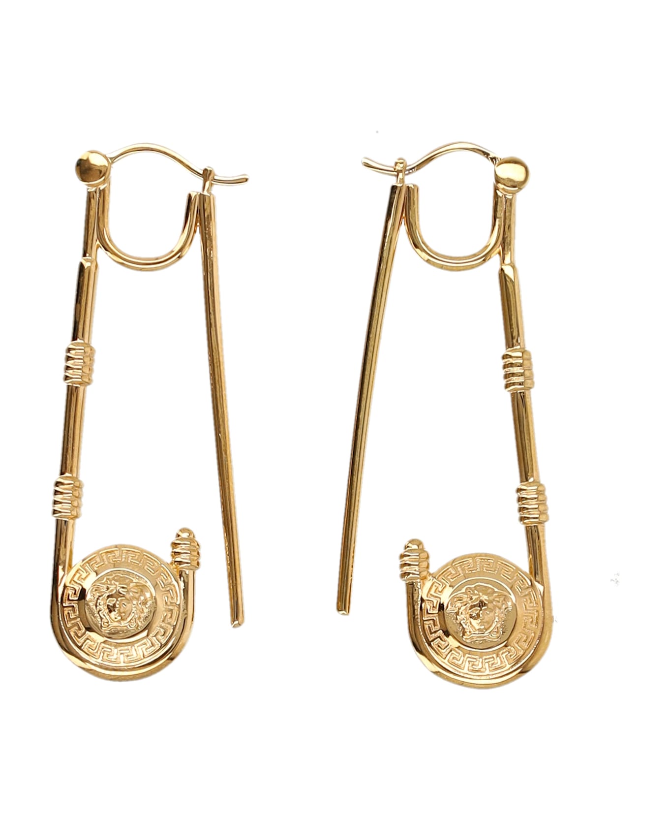 Versace Safety Pin Earrings - VERSACE GOLD