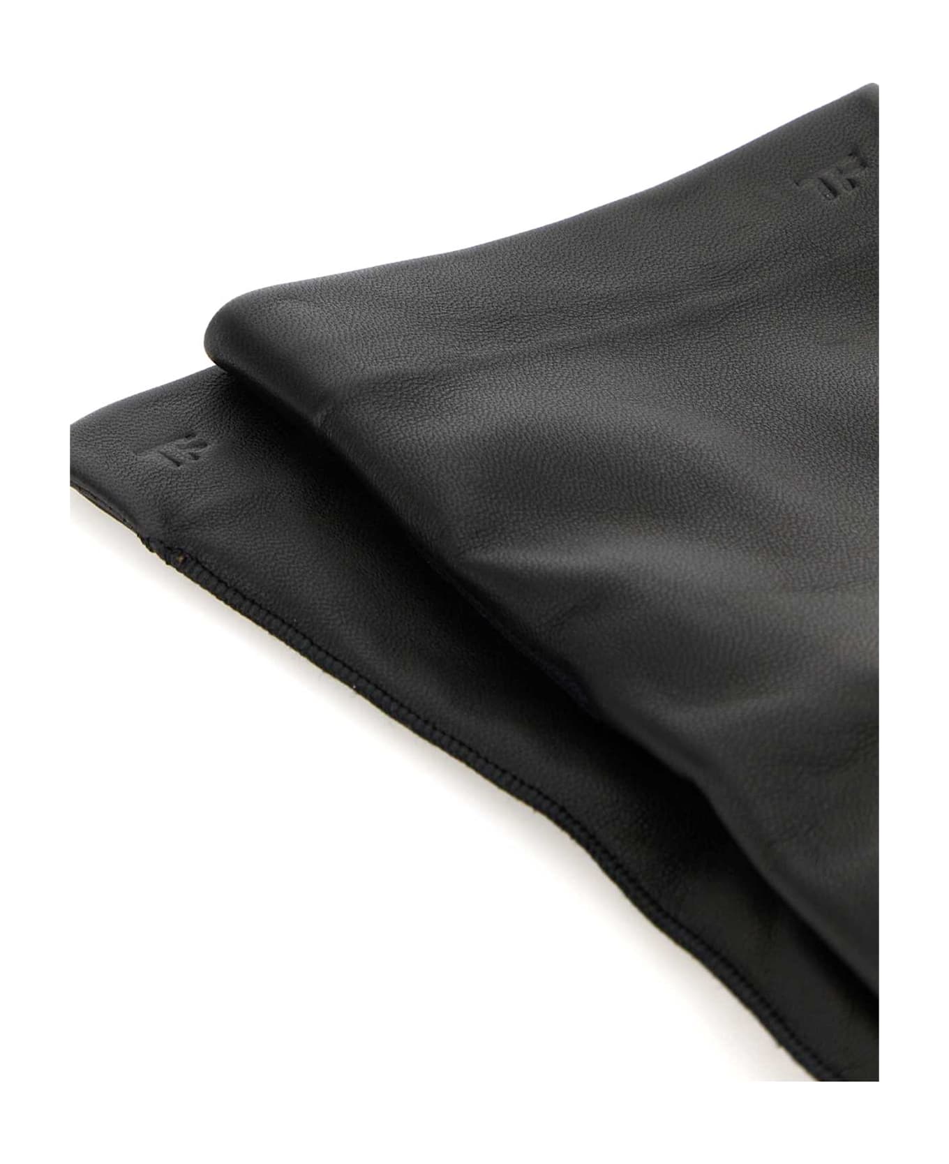 Tom Ford Black Leather Gloves - BLACK