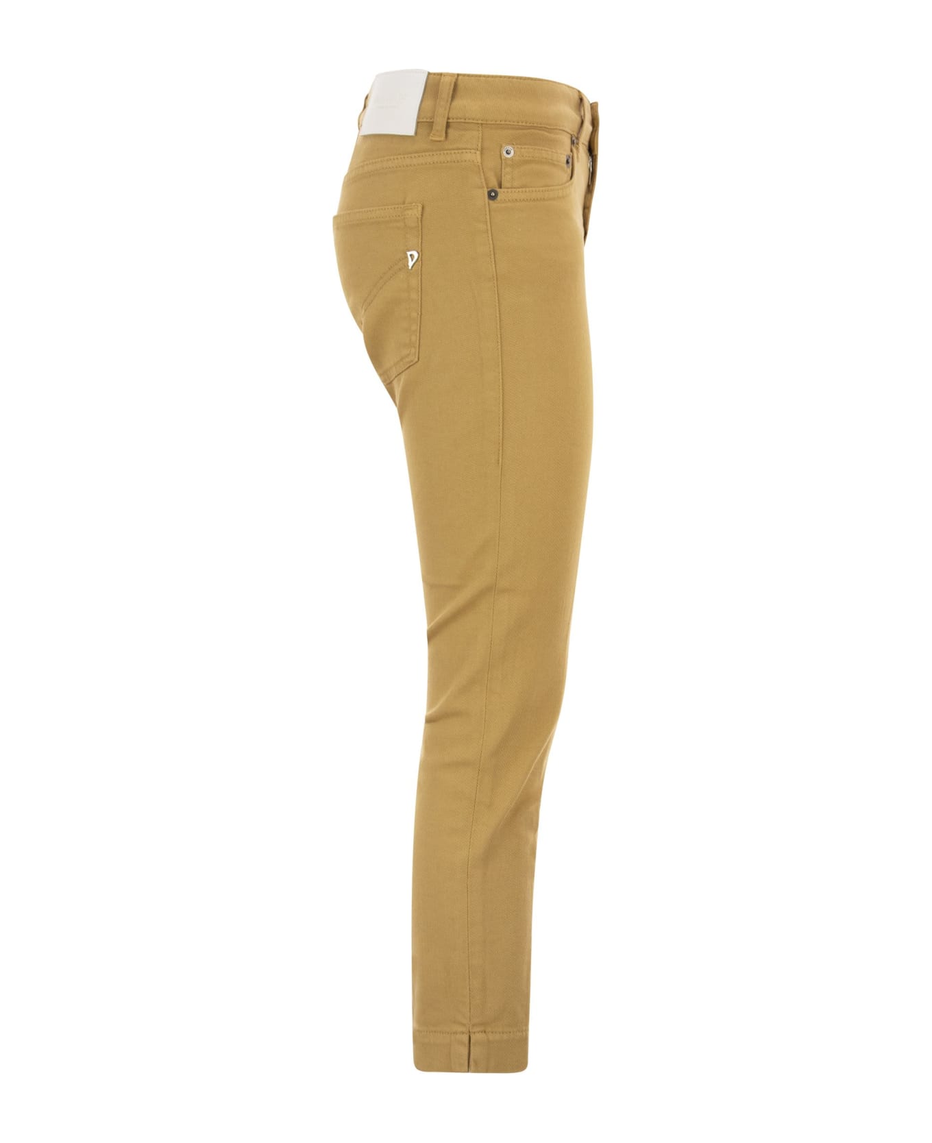 Dondup Rose Cropped Stretch Cotton Trousers - Mustard ボトムス
