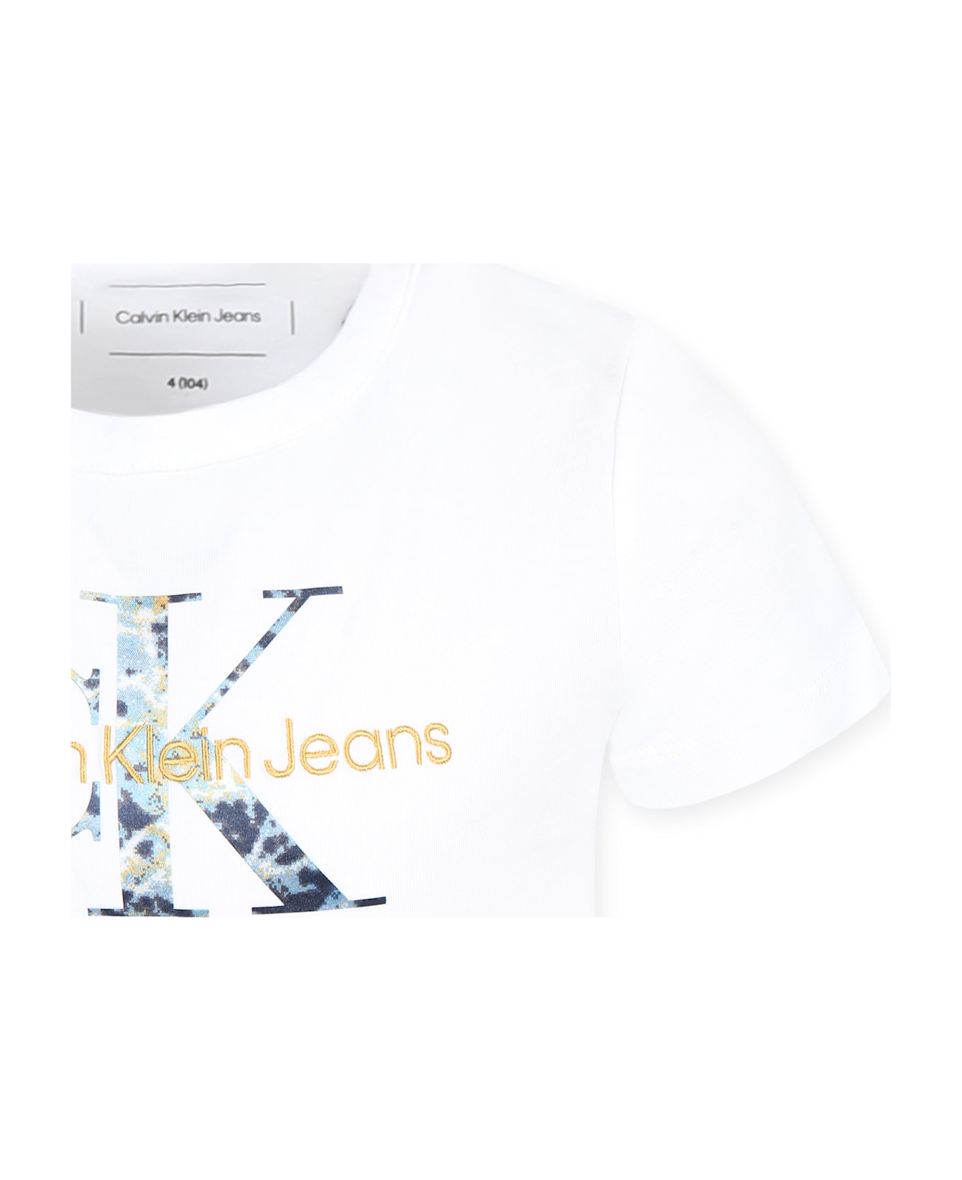 Calvin Klein White T-shirt For Boy With Logo - White