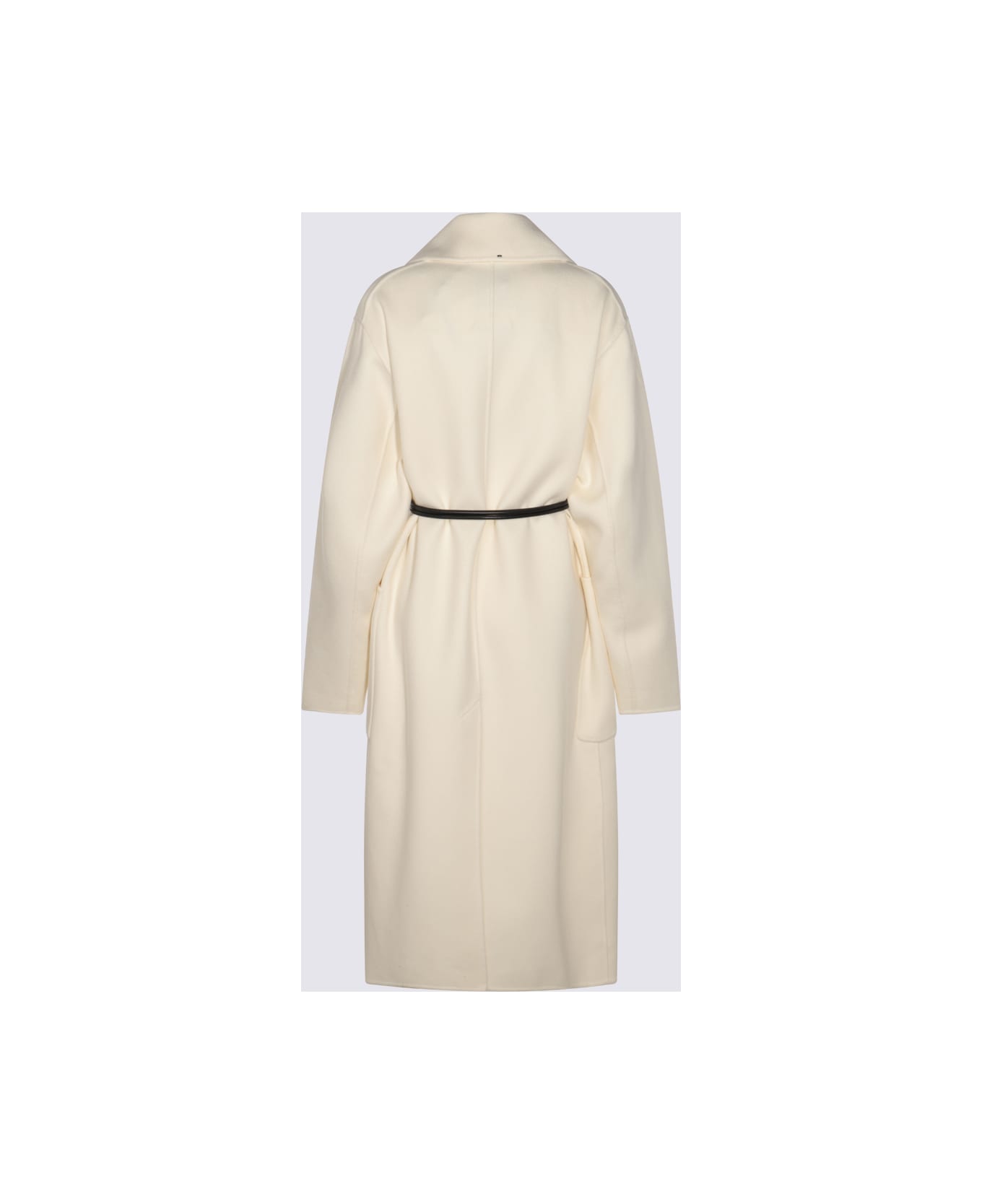 SportMax White Wool Abate Coat - Latte