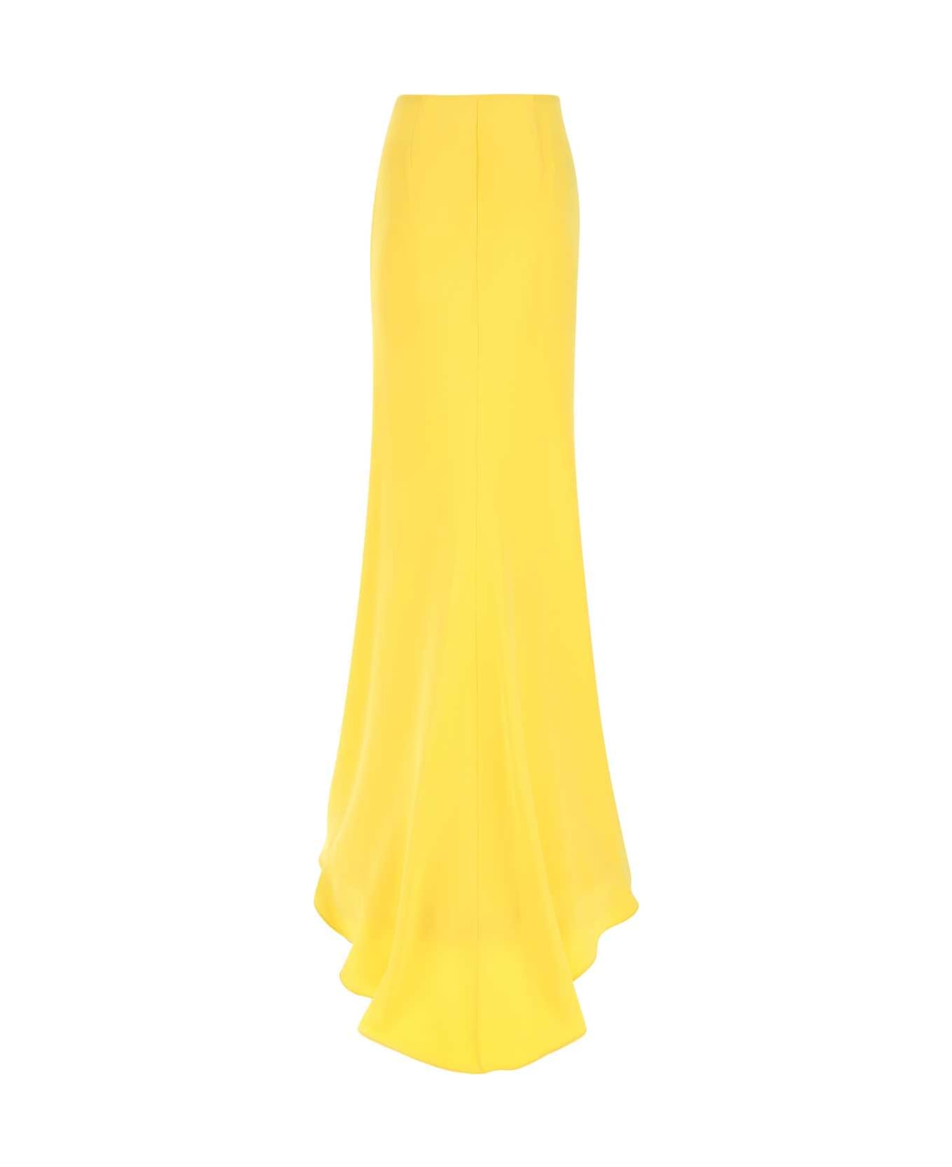 Valentino Garavani Yellow Crepe Skirt - Yellow スカート