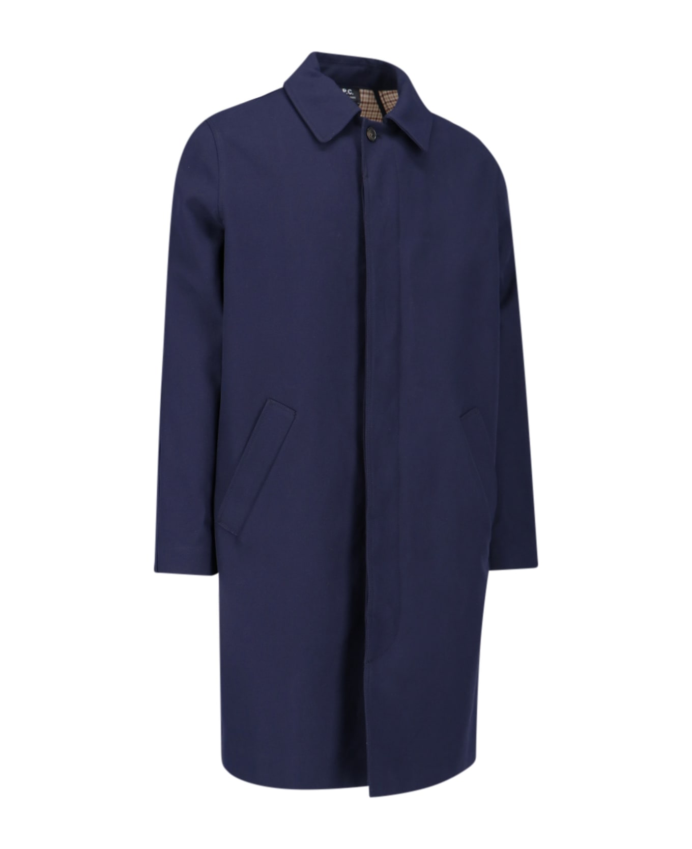 A.P.C. Single Breast Trench Coat - Blue