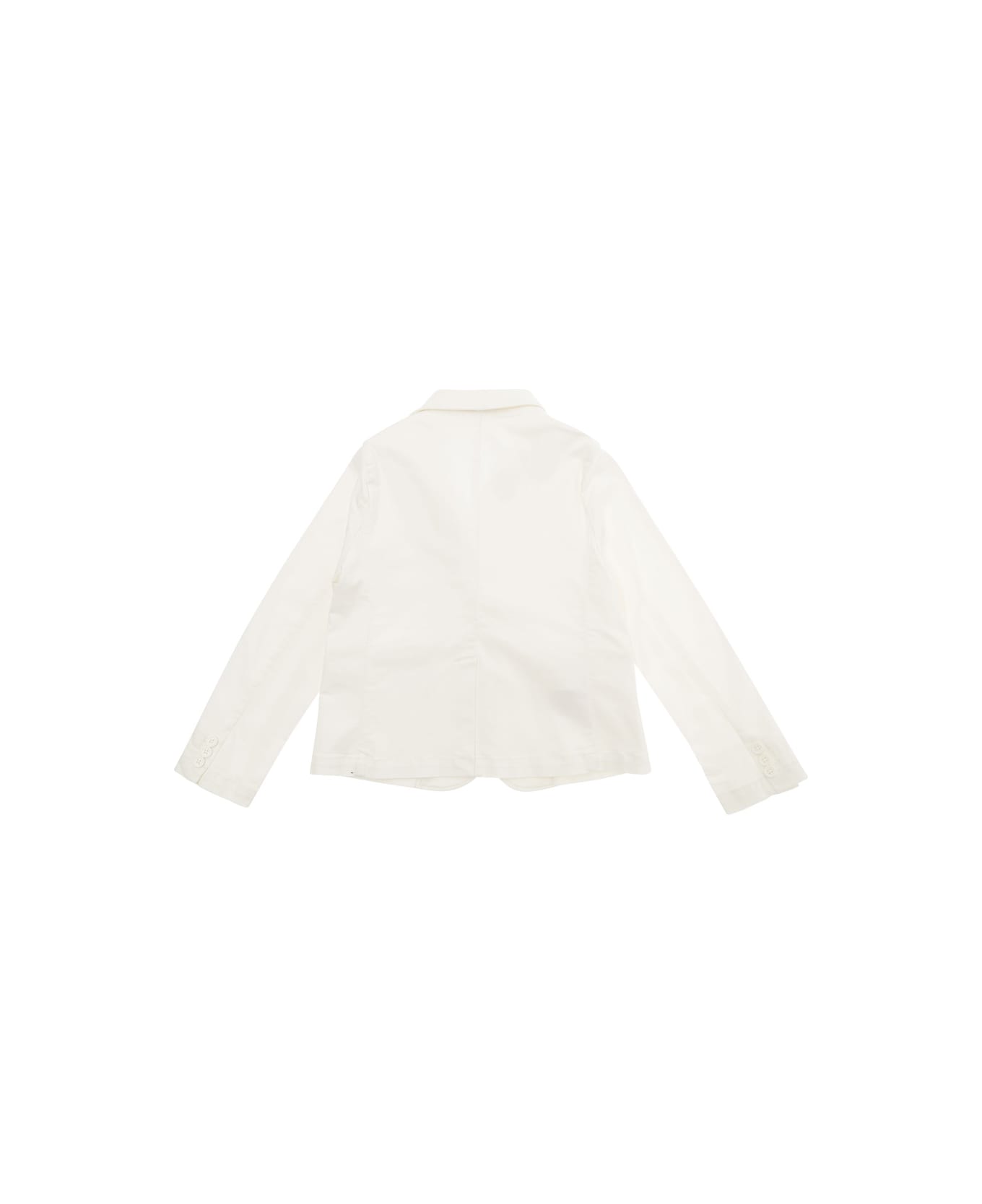 marni jacket White Single-breasted Jacket With Notched Revers In Stretch Cotton Girl - White