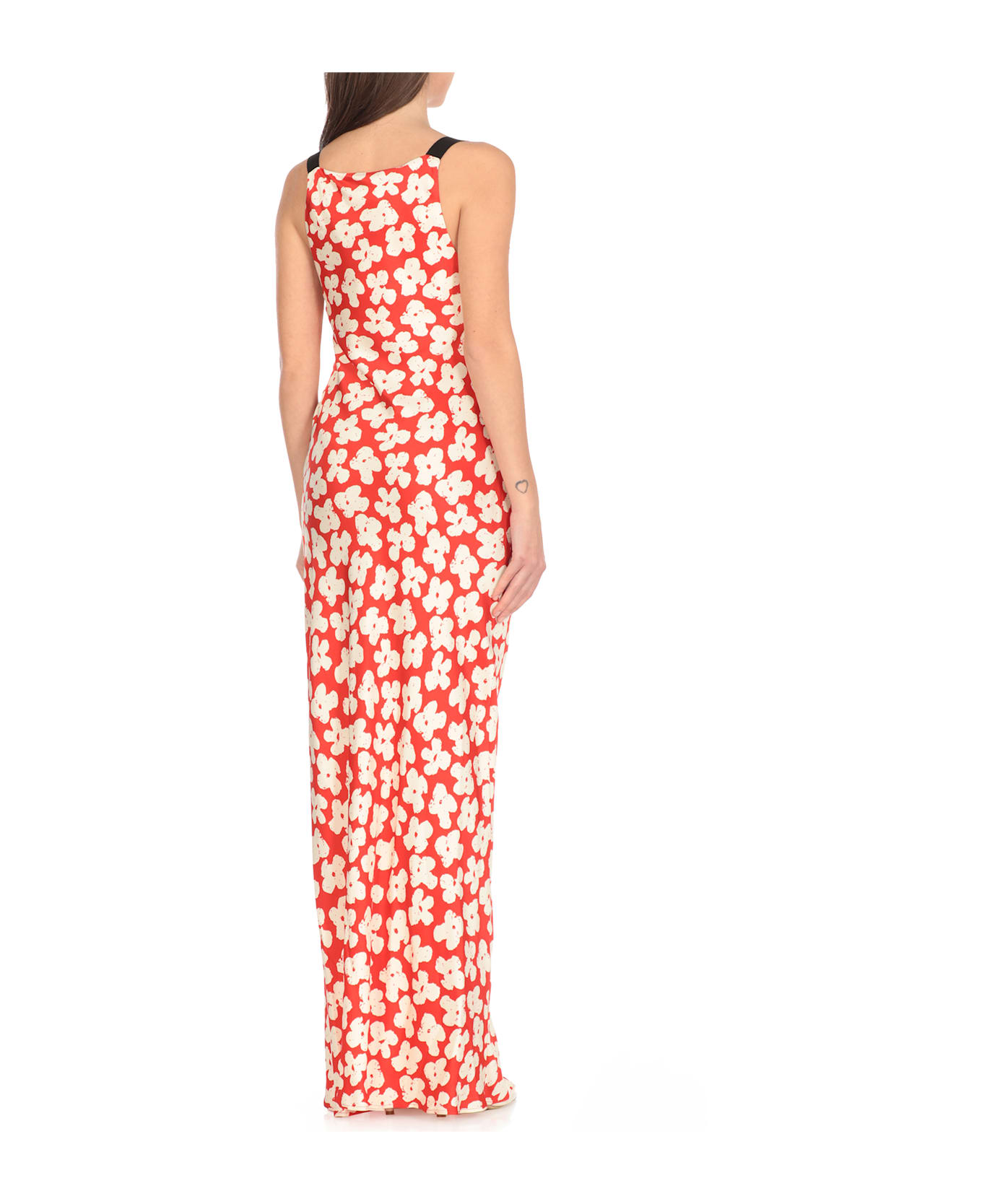 MSGM Dress With Floral Pattern - Red