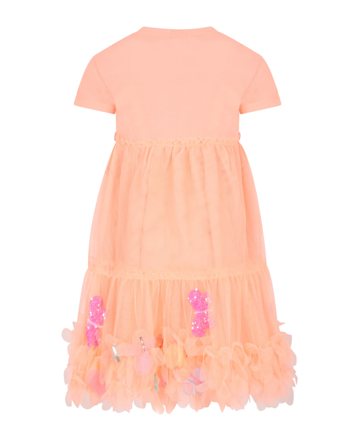 Billieblush Orange Dress For Girl With Butterflies - Orange ワンピース＆ドレス