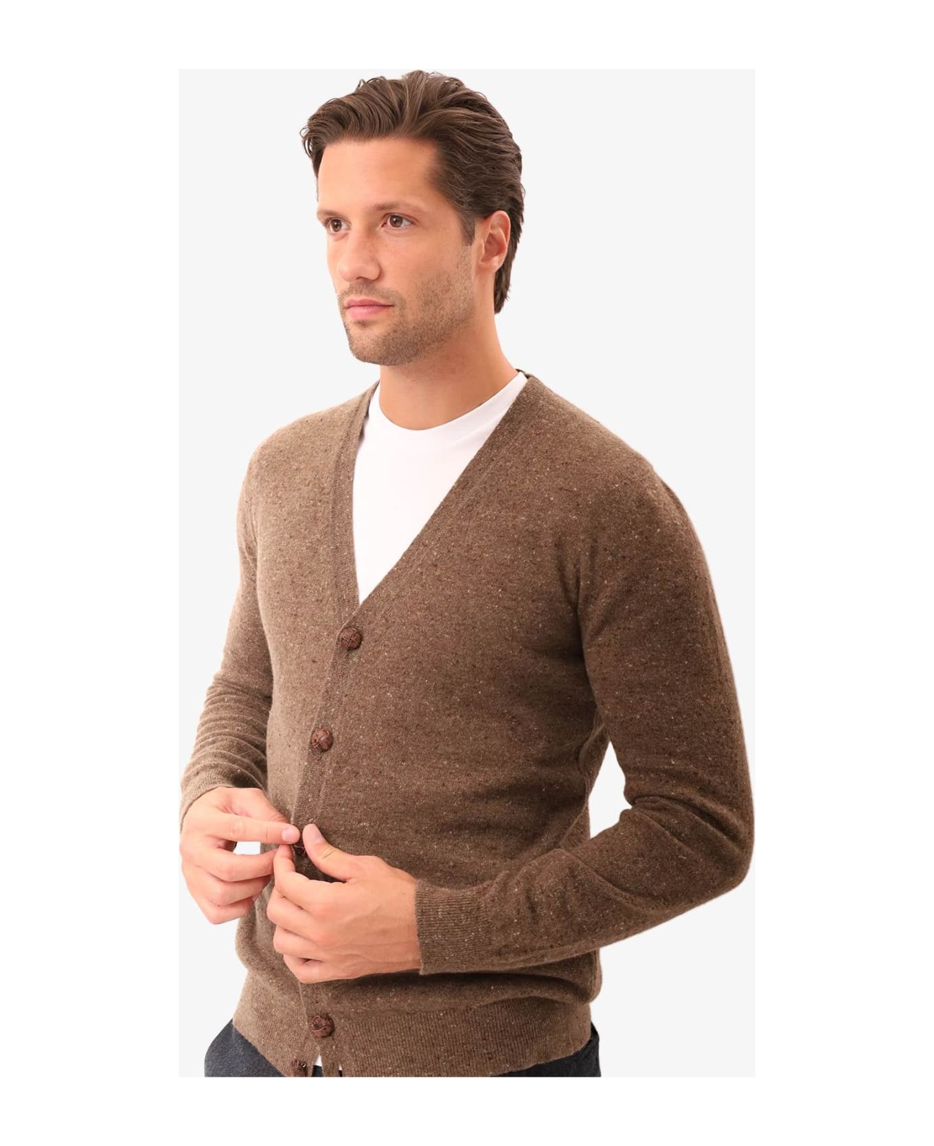 Larusmiani Cardigan Merino Sweater - Brown