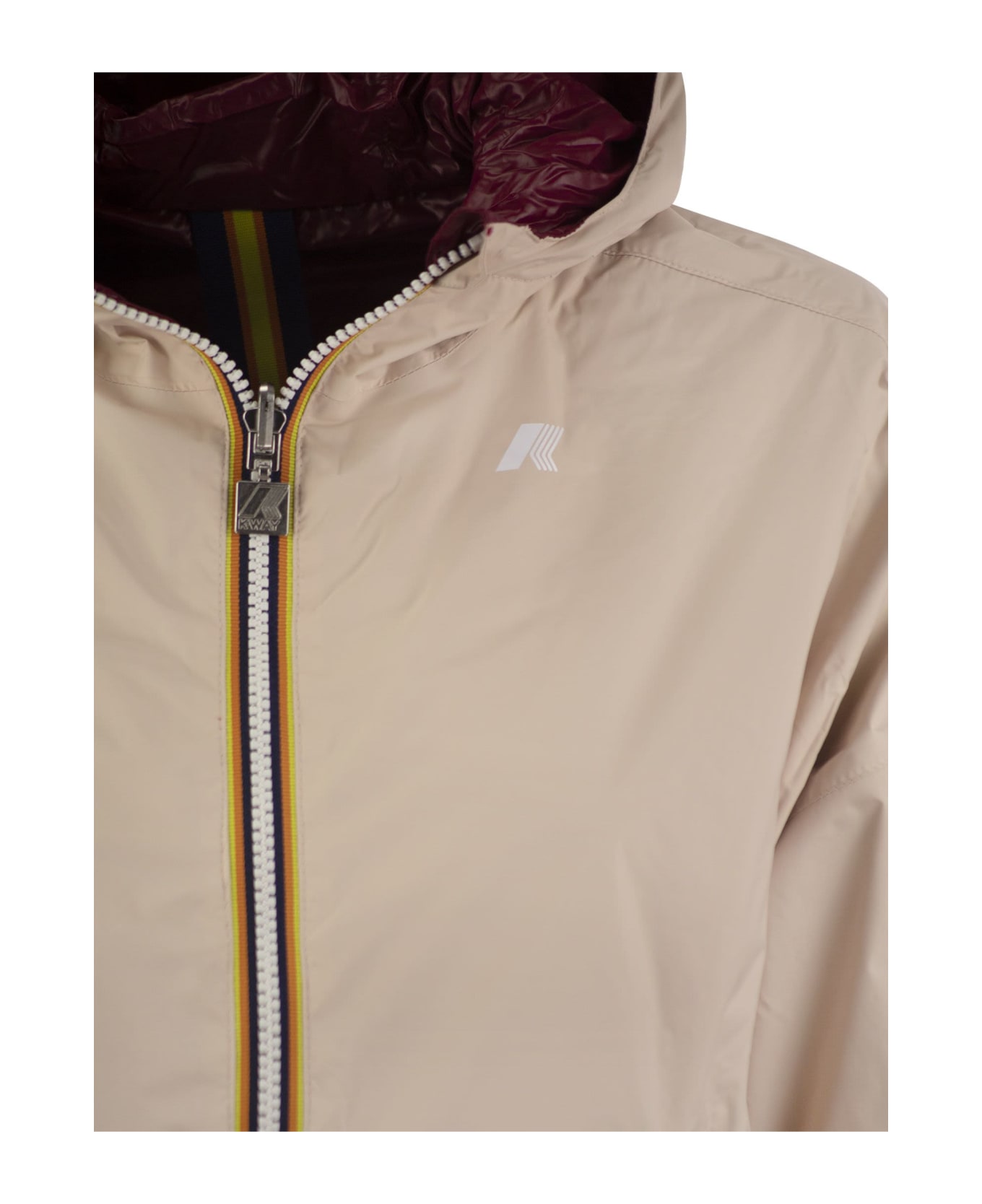 K-Way Laurette Plus - Reversible Hooded Jacket - Peach/bordeaux
