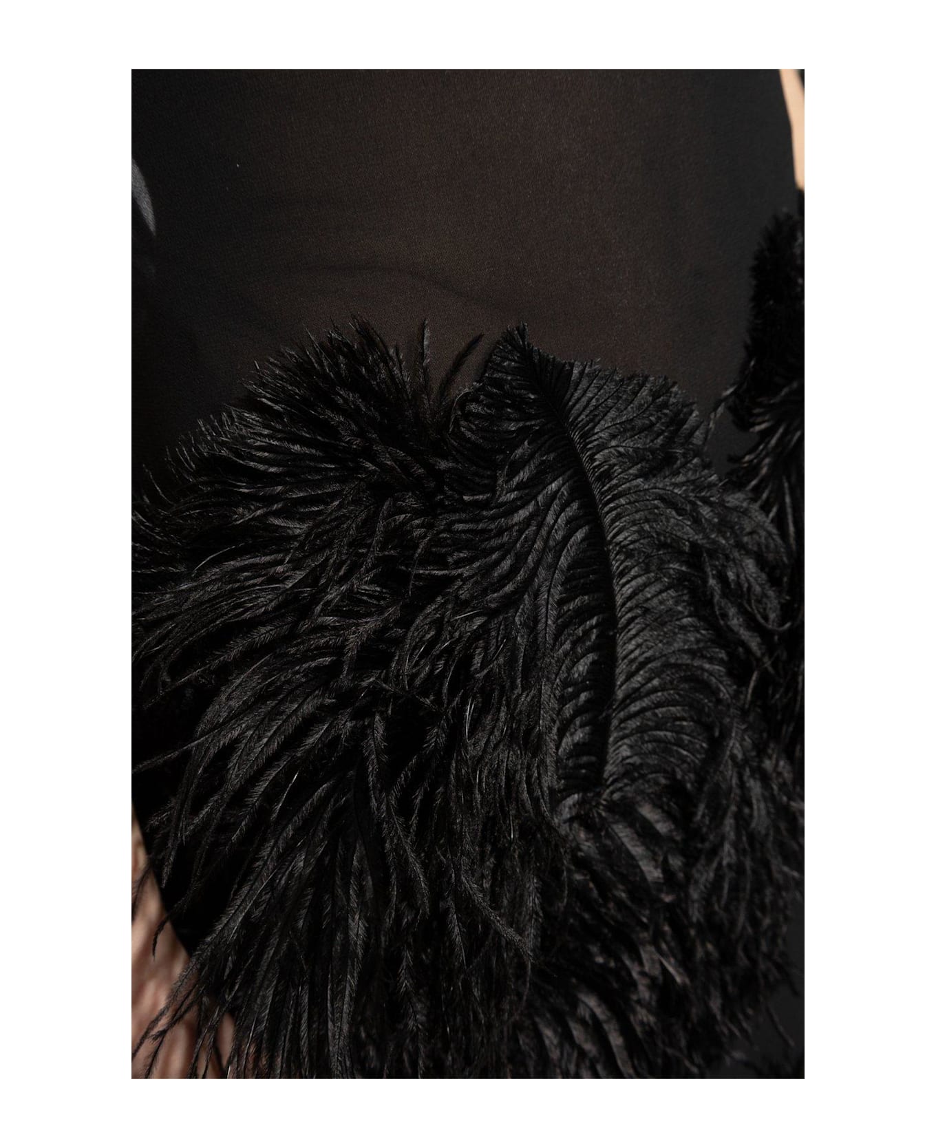 Feather Embellished Spaghetti Strap Midi Dress