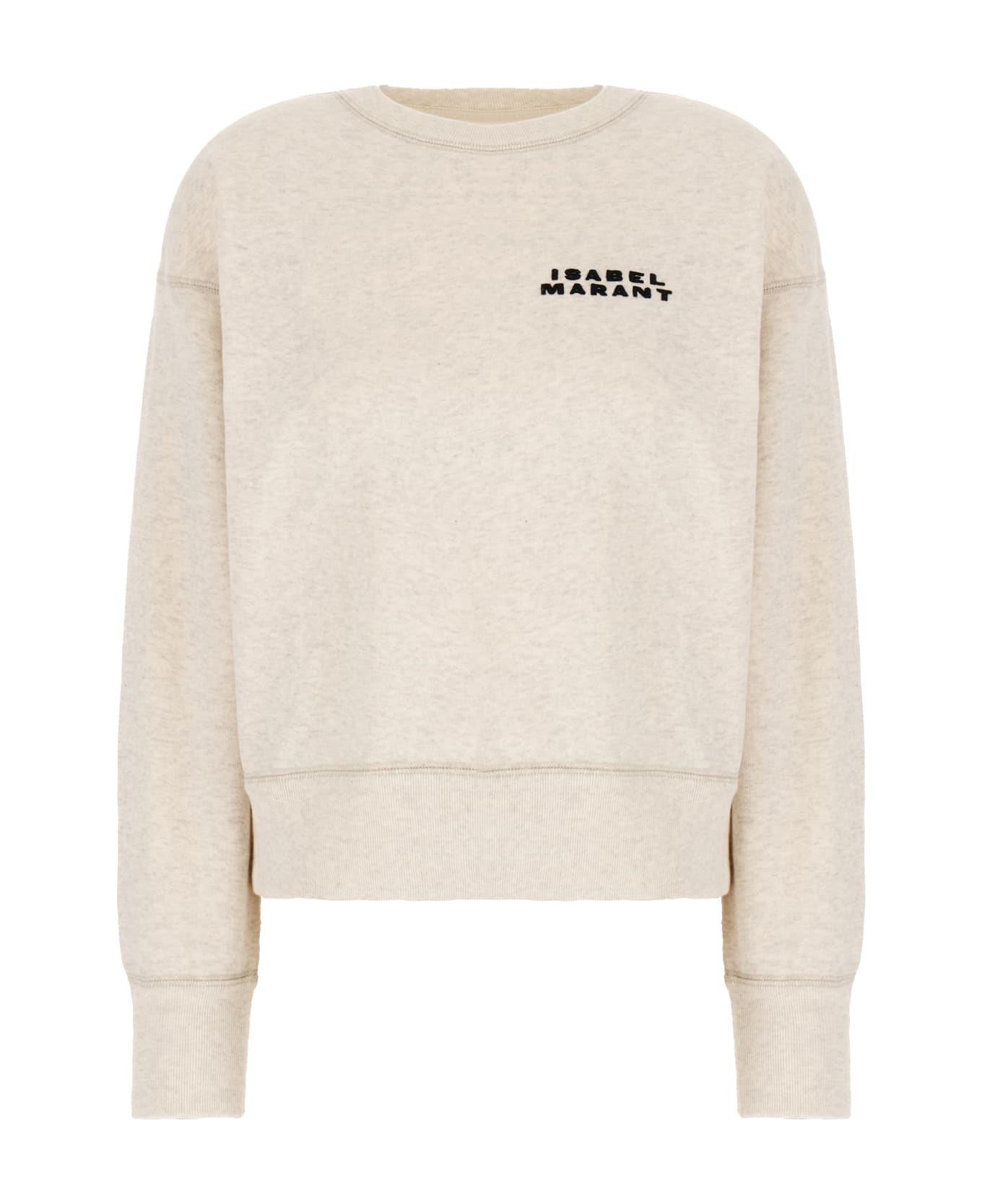 Isabel Marant Melange Ivory Cotton Blend Oversize Sweatshirt - 23EC