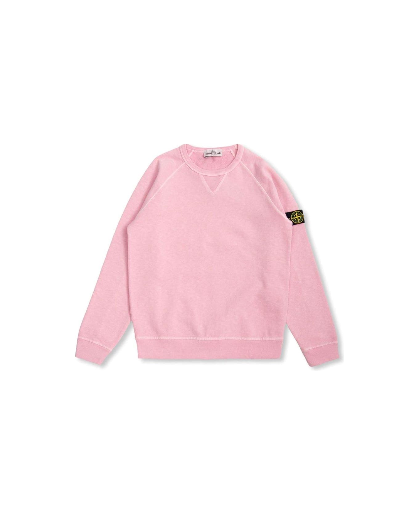 Stone Island Junior Compass-patch Crewneck Sweatshirt - Pink ニットウェア＆スウェットシャツ