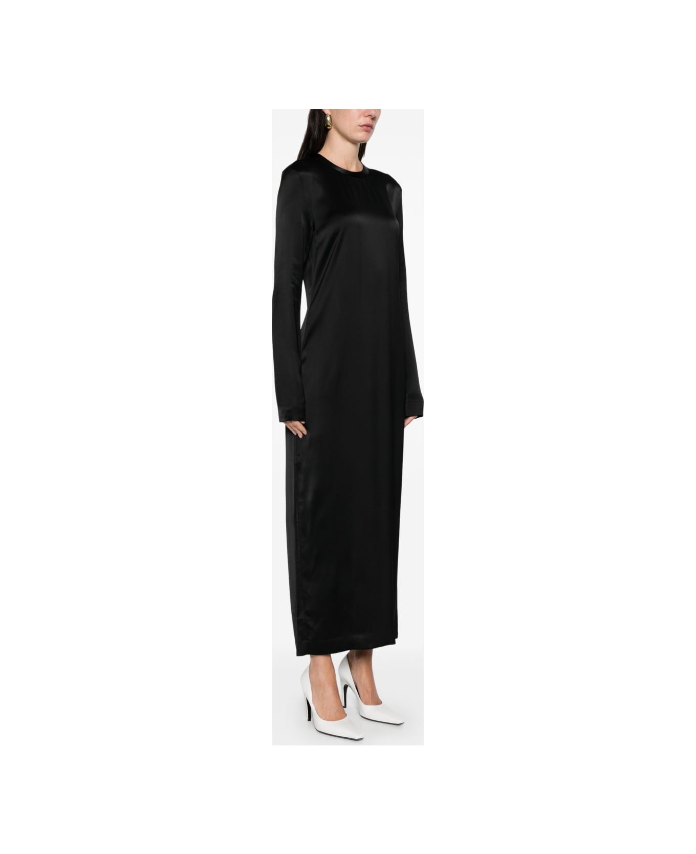Totême Satin Long Dress - Black