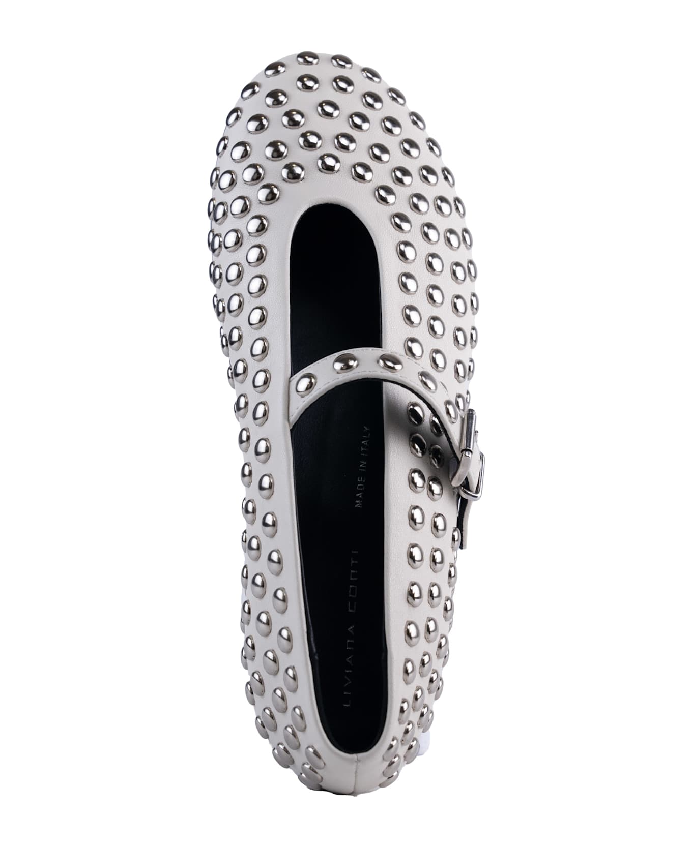 Liviana Conti Leather Ballet Flats With Studs - Ceramica