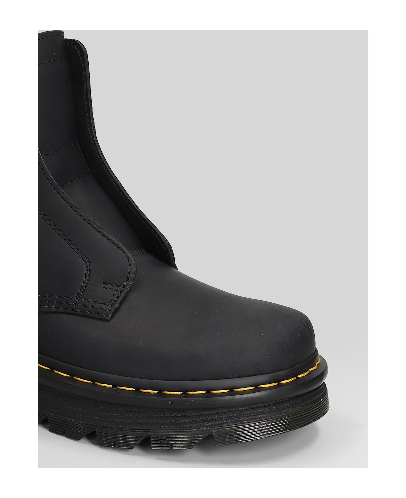 Dr. Martens Zebzag Lace Less Combat Boots In Black Leather - black