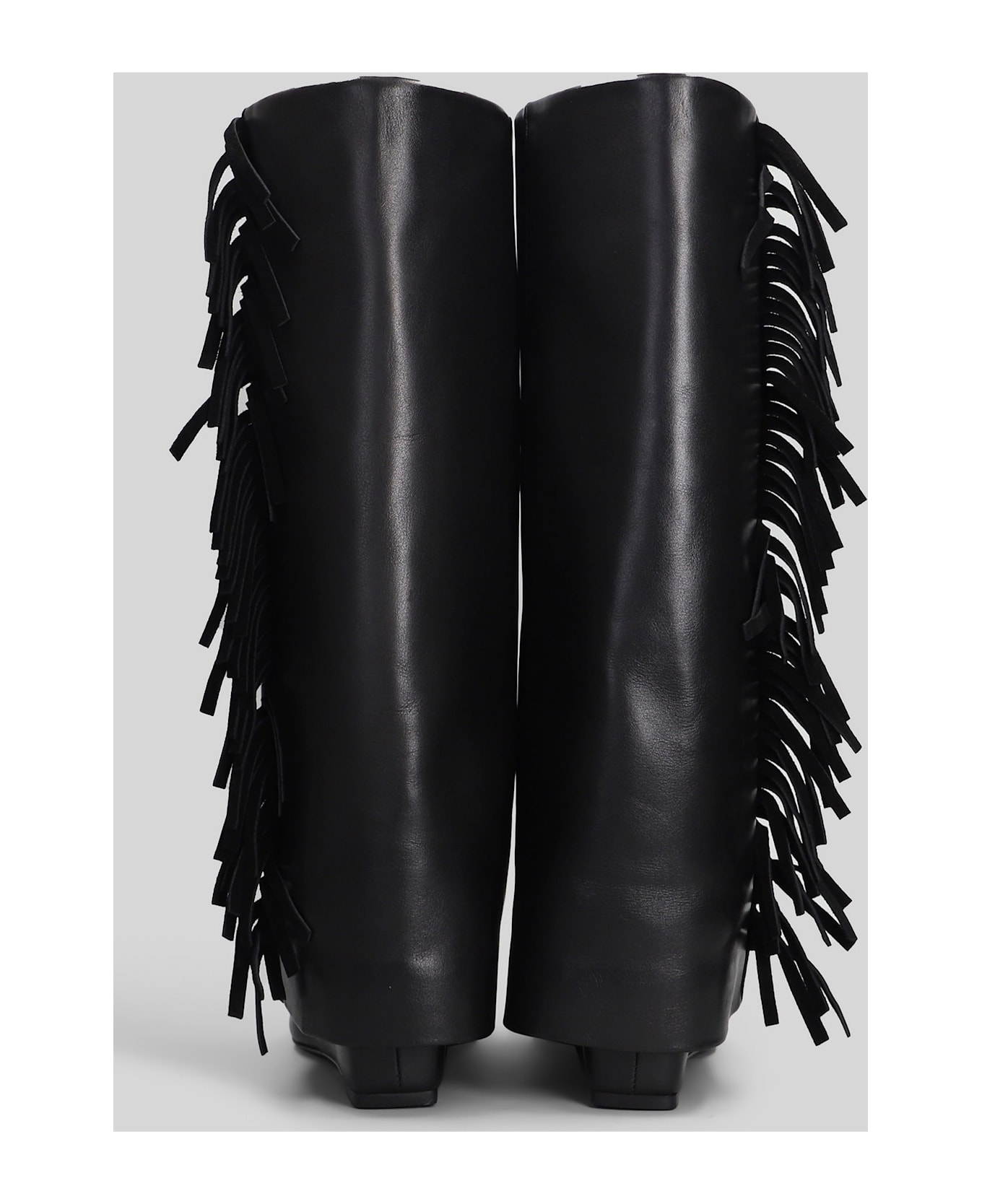 Simkhai Quinn Low Heels Boots In Black Leather - Black