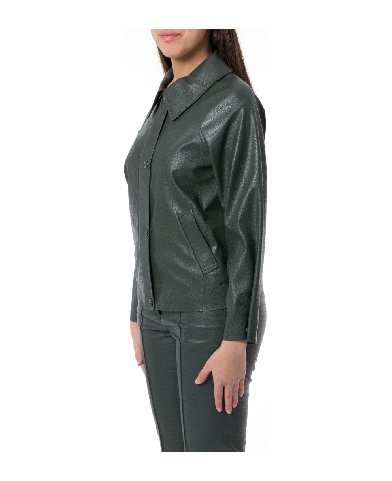 Max Mara Buttoned Long-sleeved Jacket - Forest