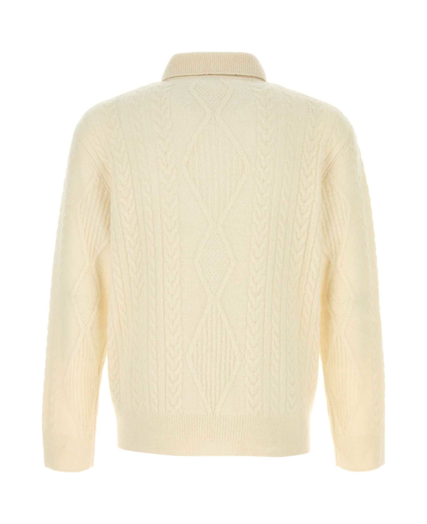 Burberry Ivory Alpaca Blend Sweater - SNOW