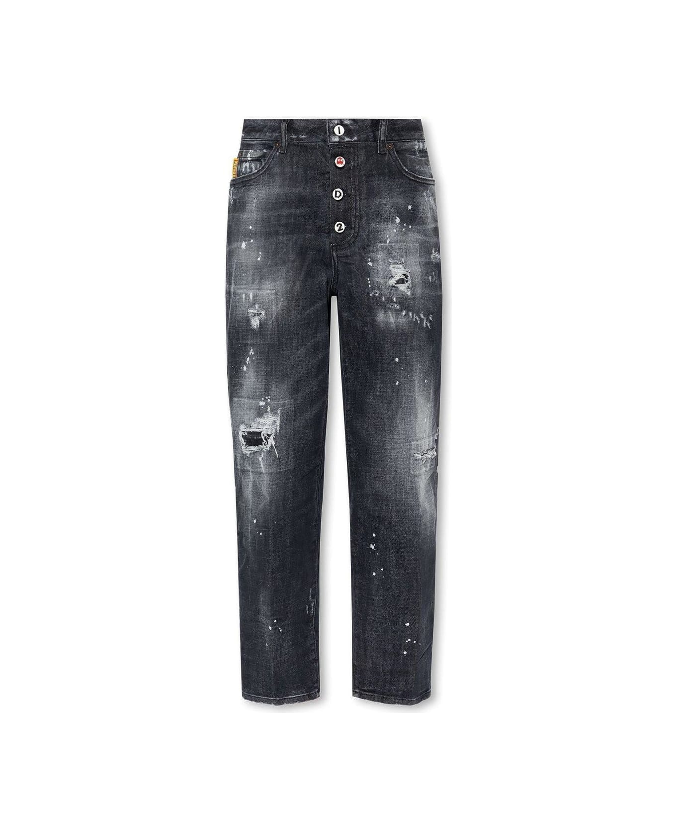 Dsquared2 Paint Splatter Effect Distressed Jeans