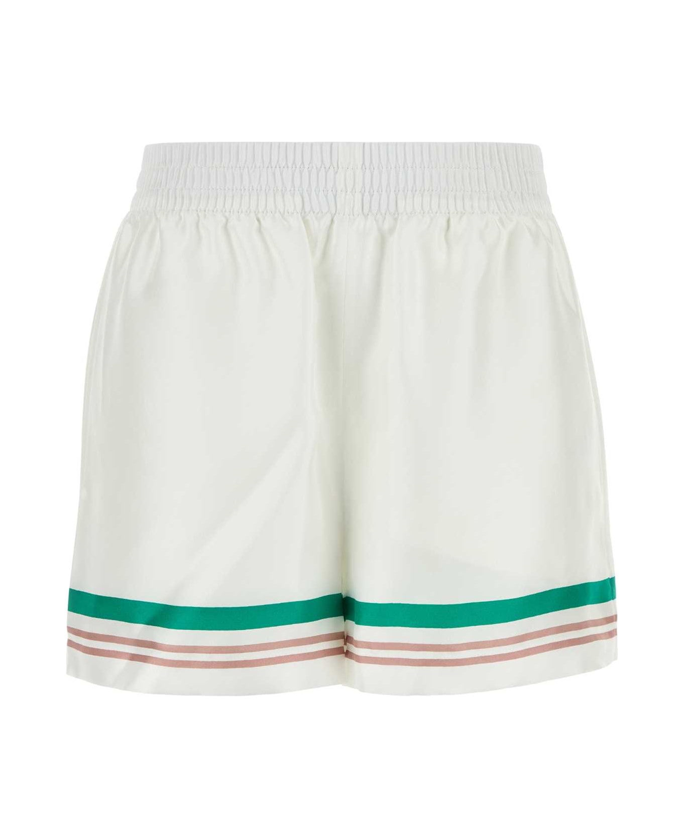 Casablanca White Satin Shorts - CASAWAY