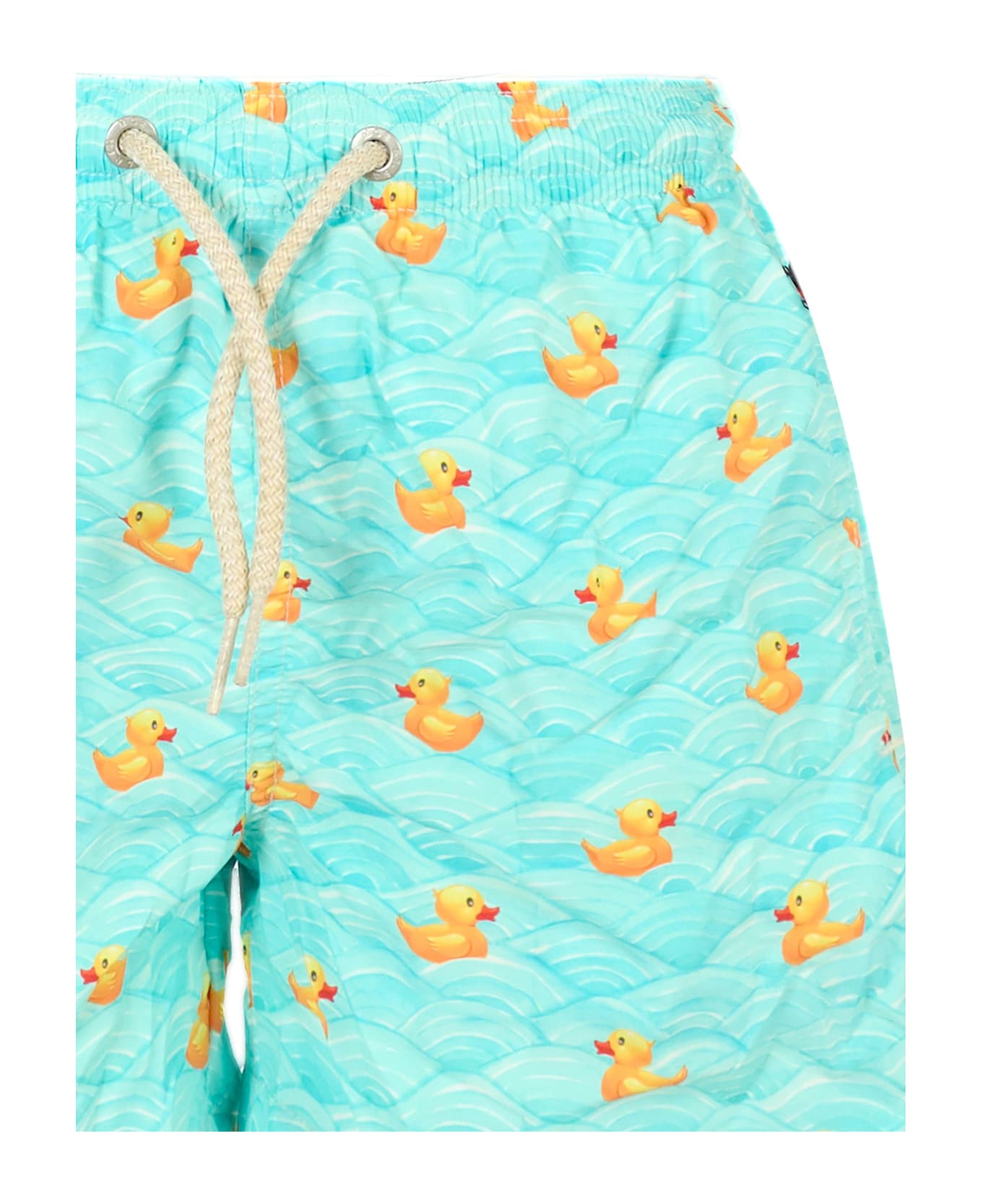 MC2 Saint Barth Light Blue Beach Boxer For Boy With Logo - Light Blue