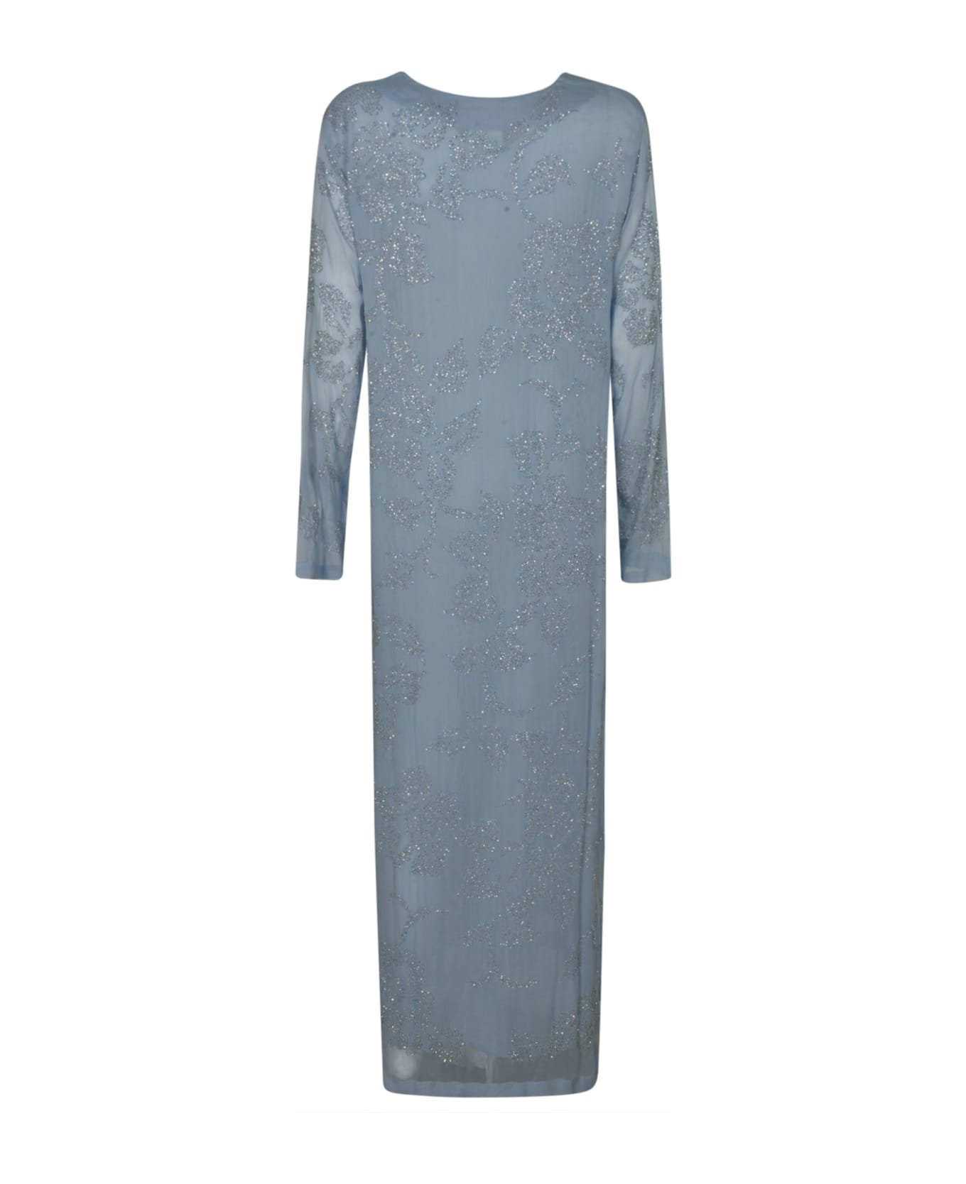 Parosh Glittered Long Dress - Azure