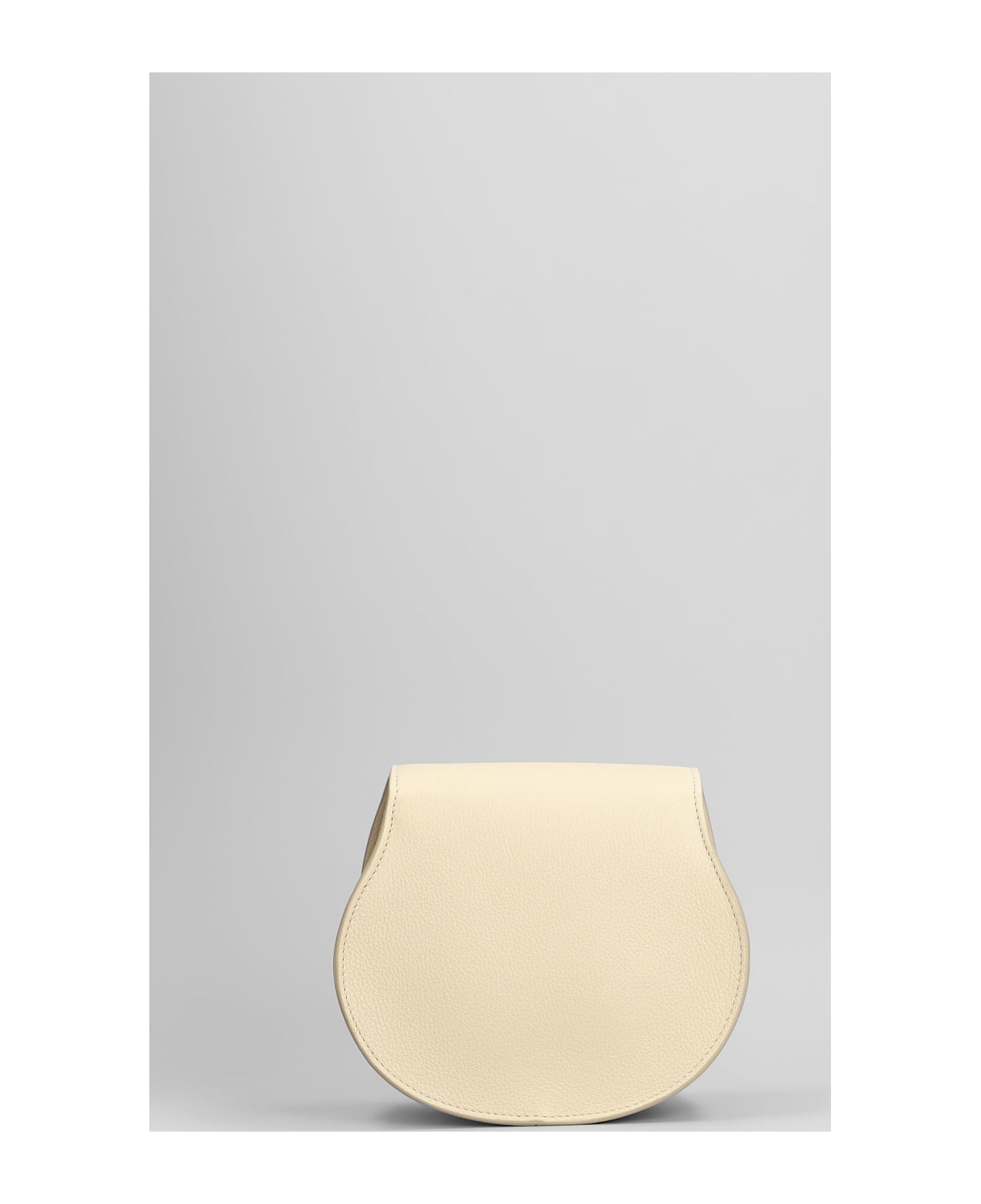 Chloé Marcie Small Shoulder Bag In Beige Leather - beige