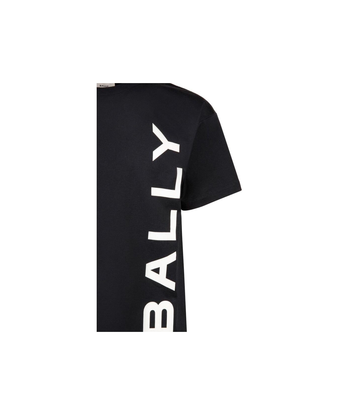 Bally Logo Printed Crewneck T-shirt - BLACK