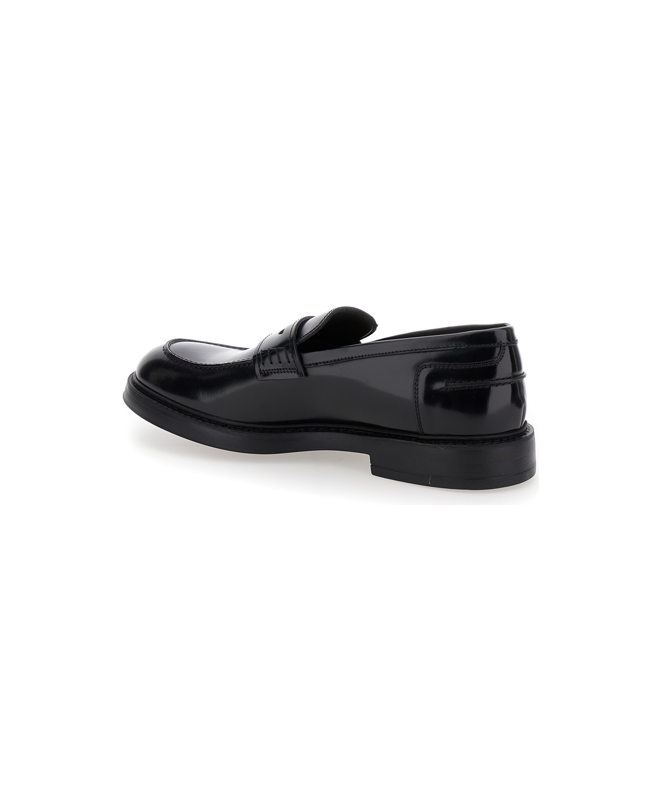 Doucal's 'adler' Black Slip-on Loafers In Smooth Leather Man - Black