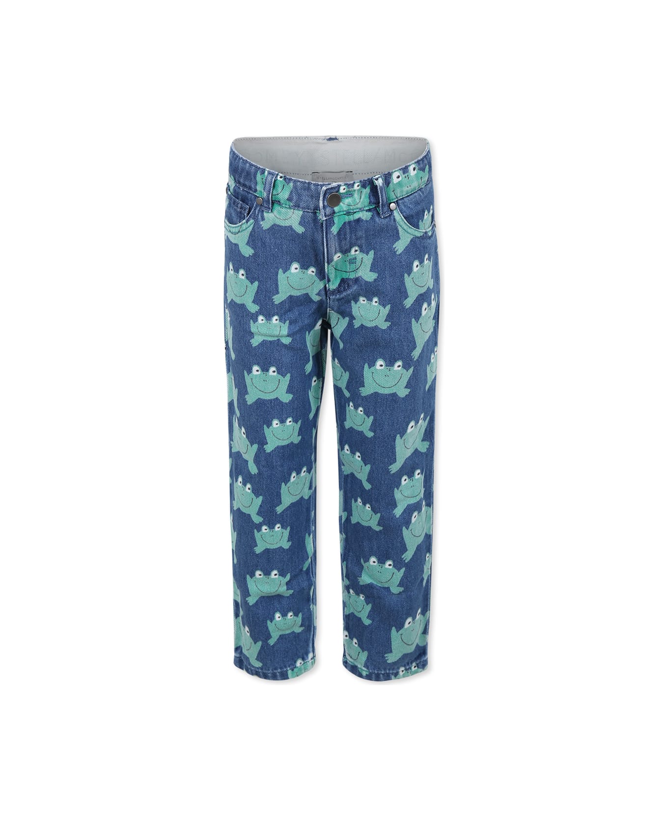 Stella McCartney Kids Blue Jeans For Boy With Frog - Denim