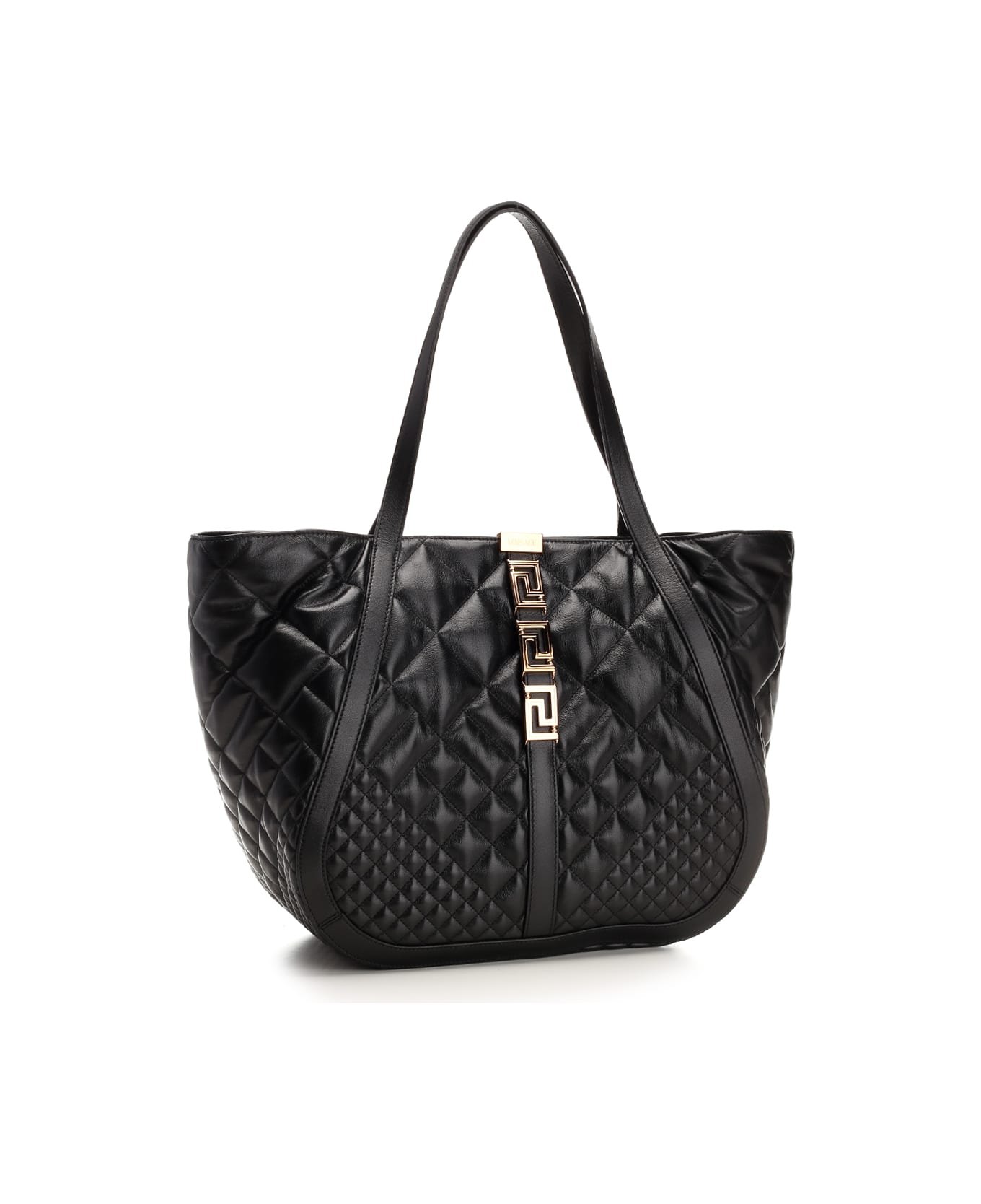 Versace Quilted Leather Tote - black