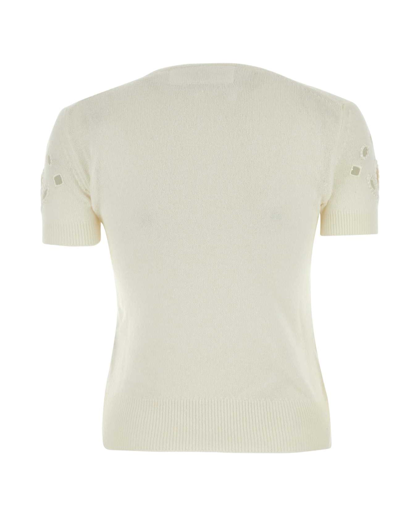 Ermanno Scervino Ivory Cashmere Sweater - WHITE ニットウェア