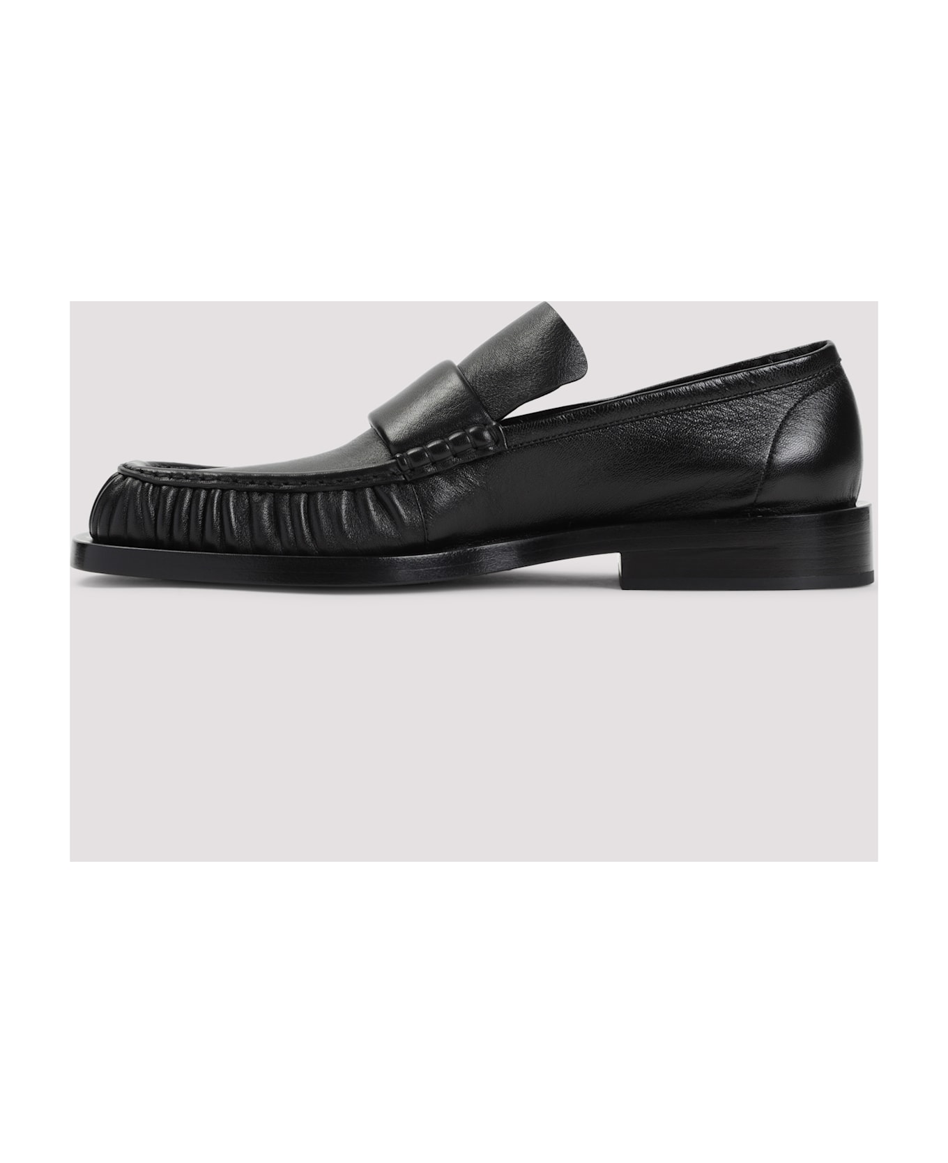 Jil Sander Black Leather Loafers - BLACK
