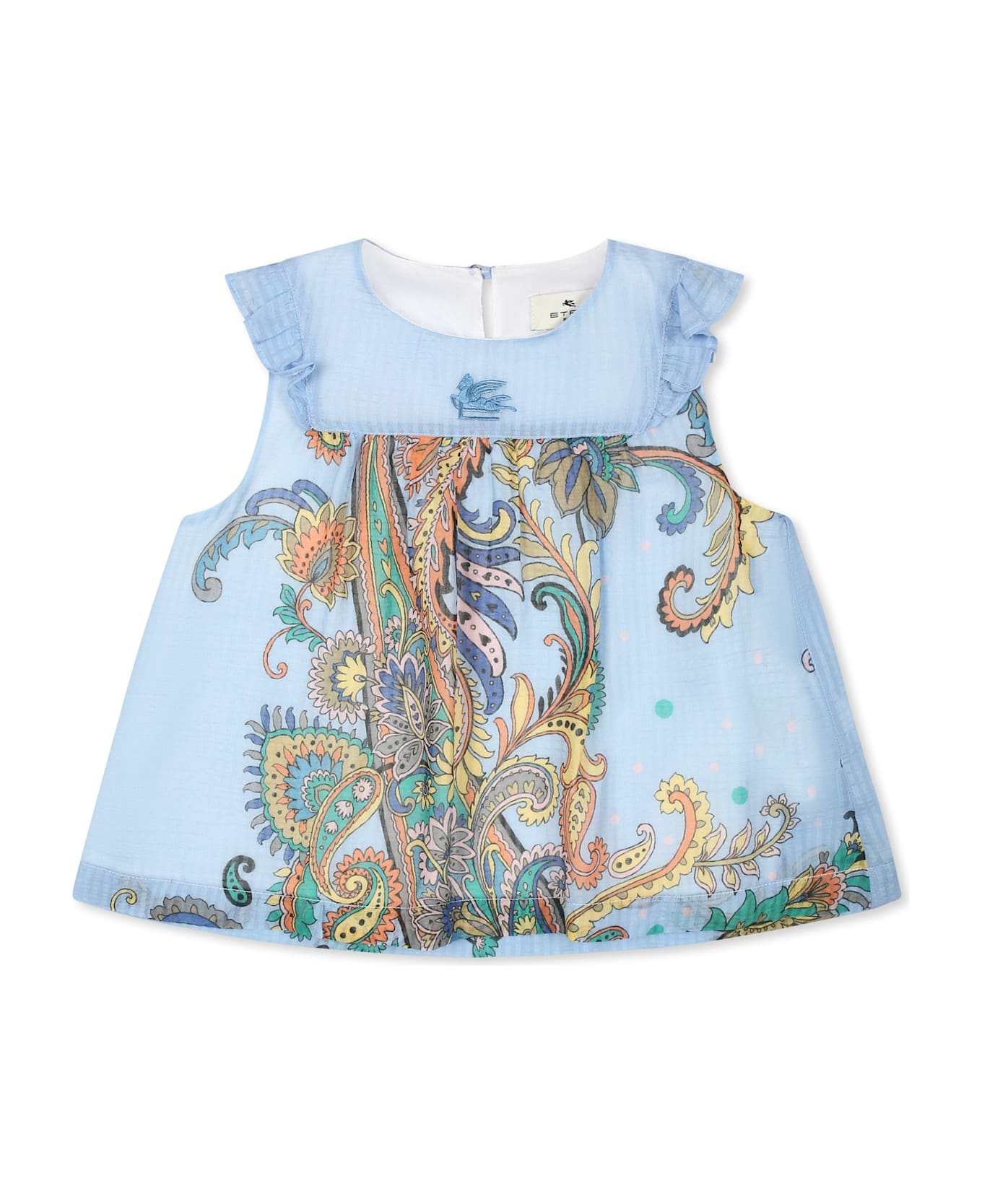 Etro Light Blue Top For Girl With Paisley Print - Light Blue