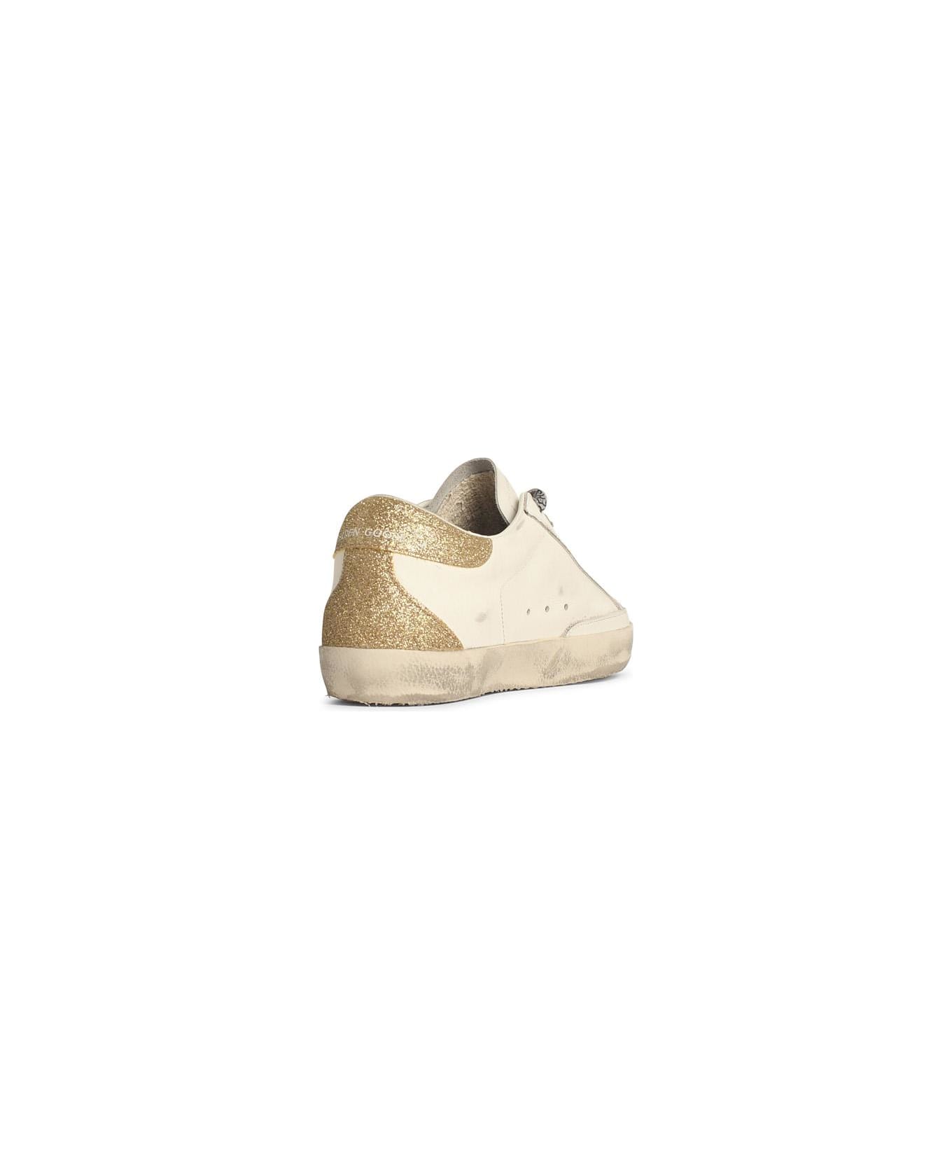 Golden Goose White Leather Sneakers - White