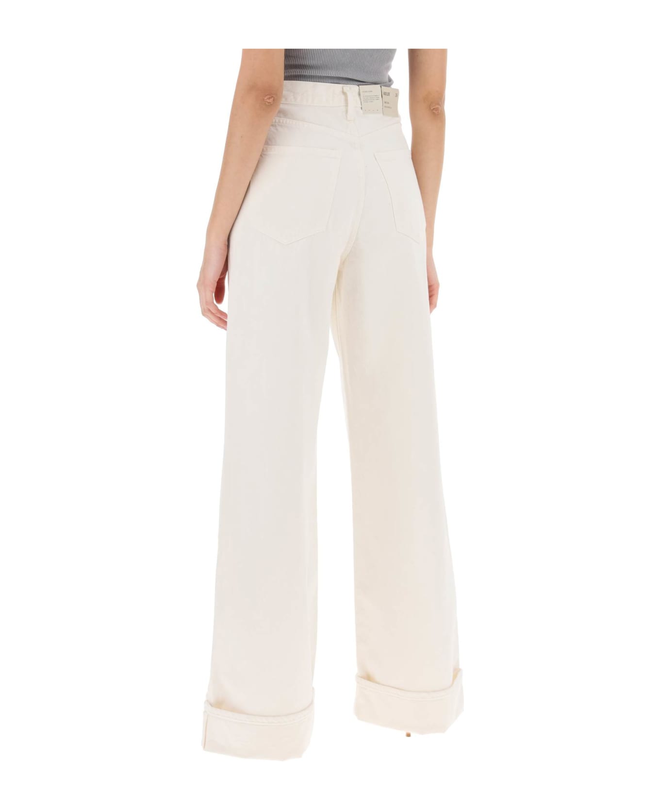AGOLDE Dame Wide Leg Jeans - FORTUNE COOKIE (White)