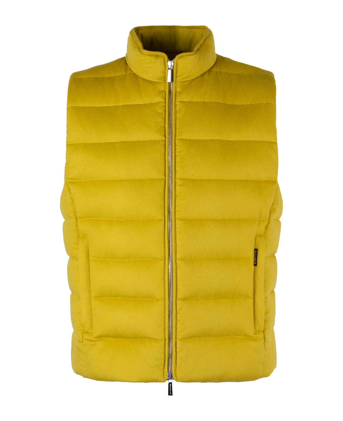 Moorer Oliver Full Zip Down Vest - Yellow