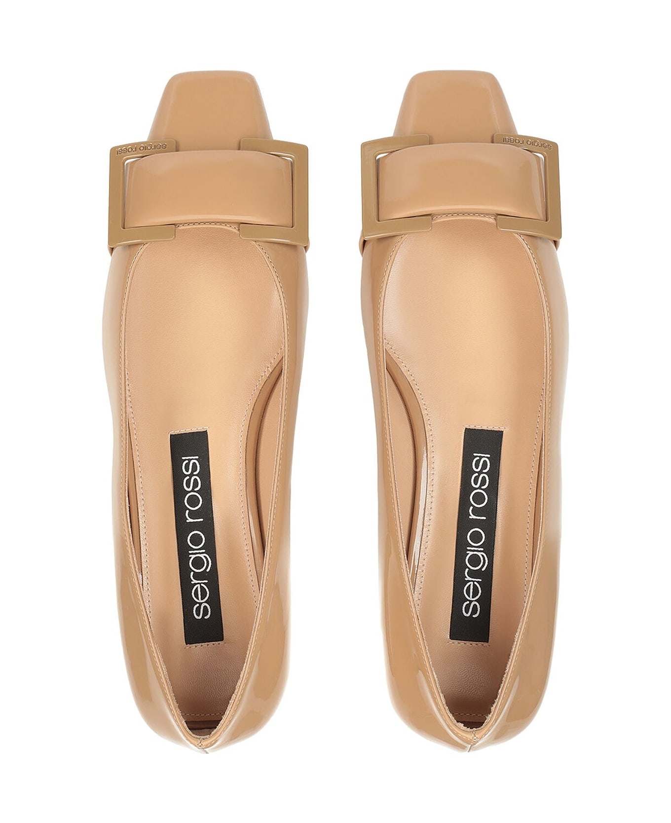 Sergio Rossi Leather Ballerina Flats - Brown