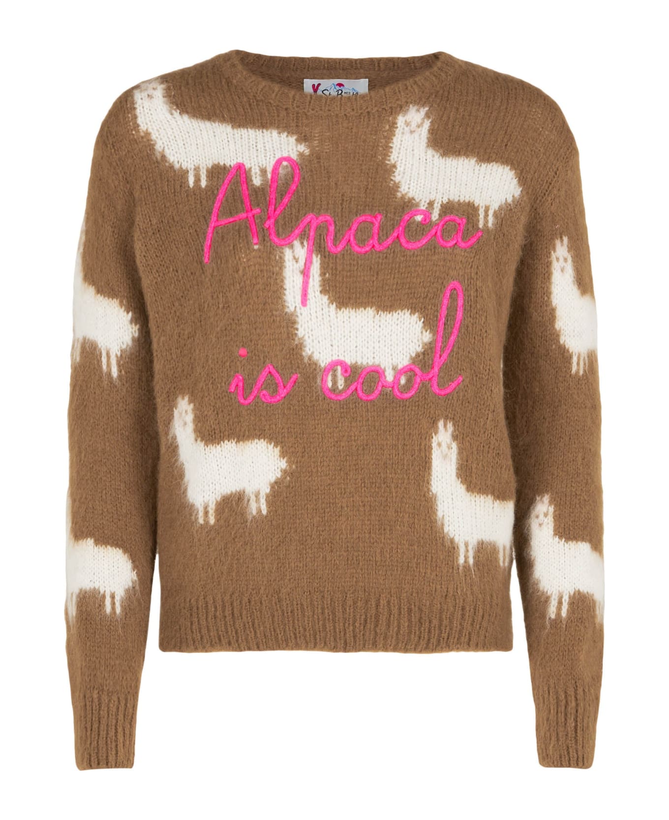 MC2 Saint Barth Woman Brushed Sweater With Alpaca And Alpaca Is Cool Embroidery
