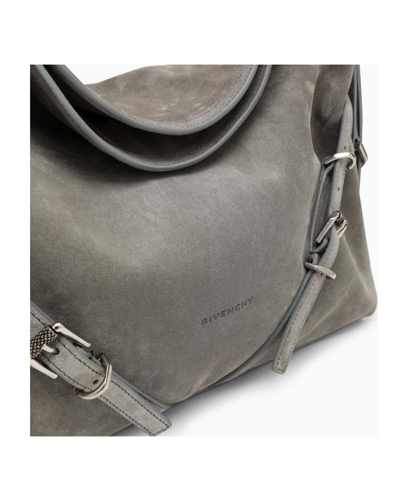 Givenchy Voyou Medium Grey Suede Bag - Grey トートバッグ