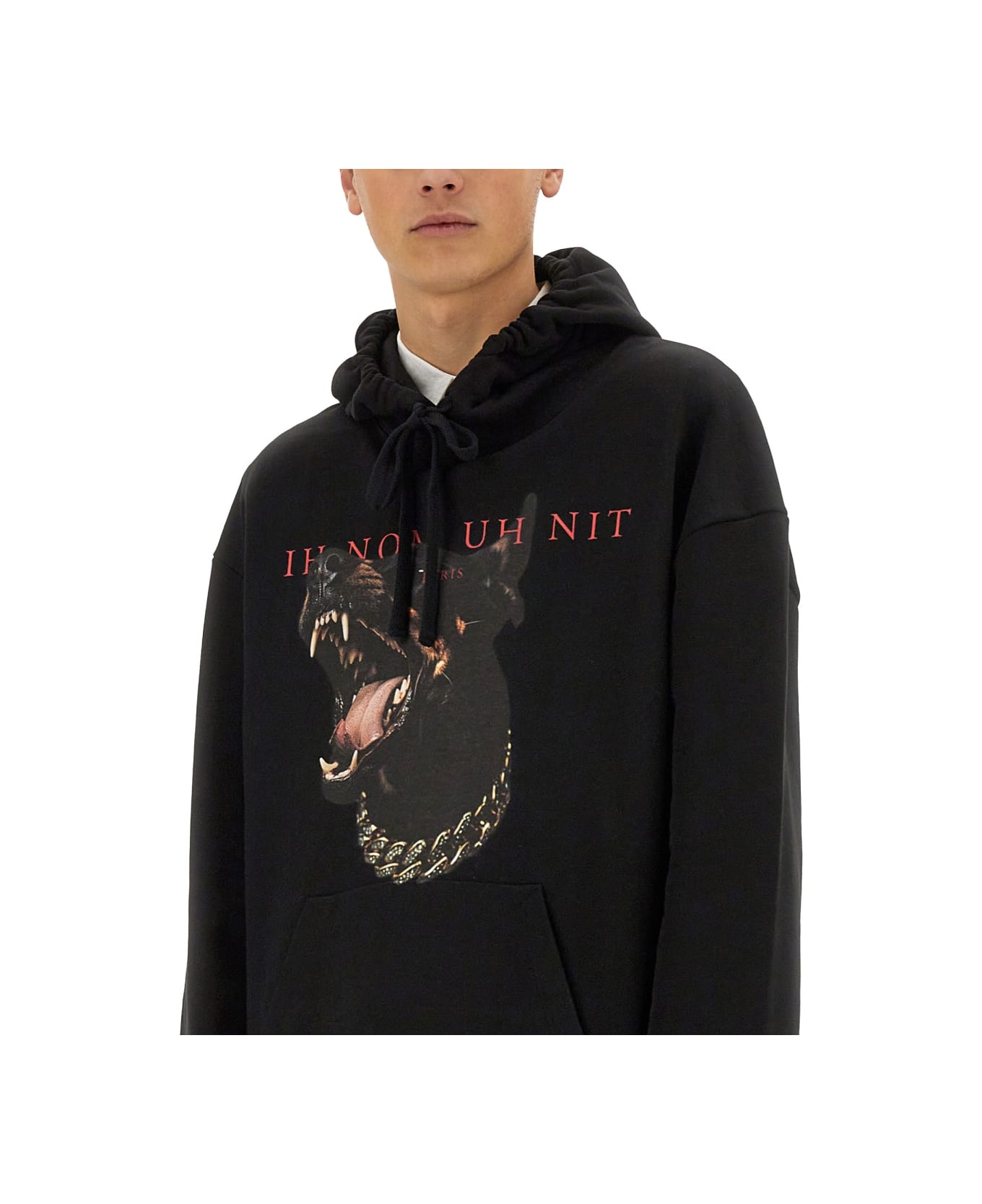 ih nom uh nit Dobermann Print Sweatshirt - BLACK