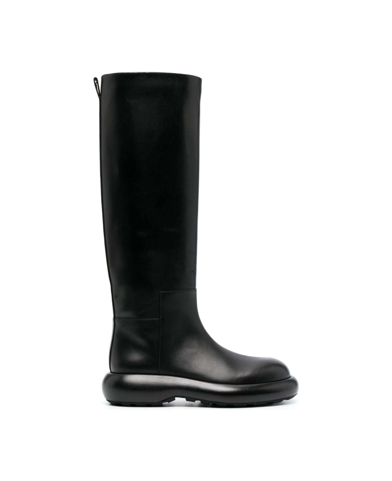 Jil Sander Strong Form Box Leather Boots - Black