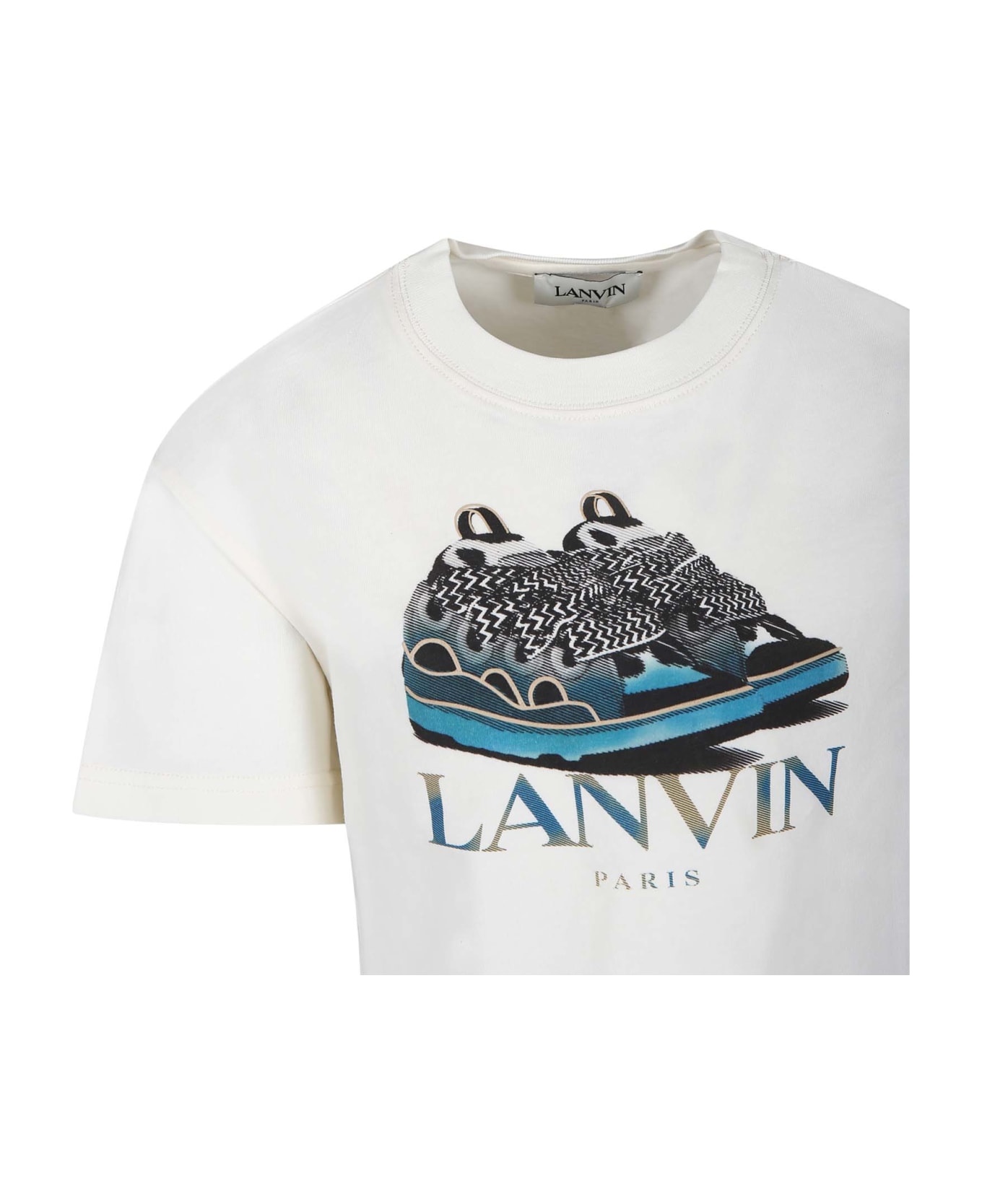 Lanvin Ivory T-shirt For Boy With Logo - Ivory Tシャツ＆ポロシャツ