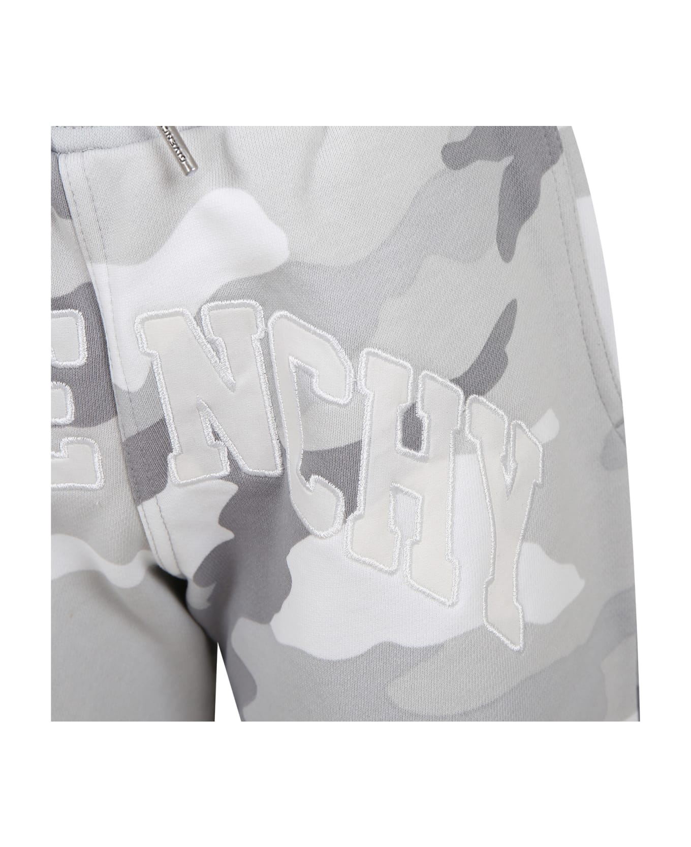 Givenchy Gray Trousers For Kids With Camouflage Pattern - Grey ボトムス