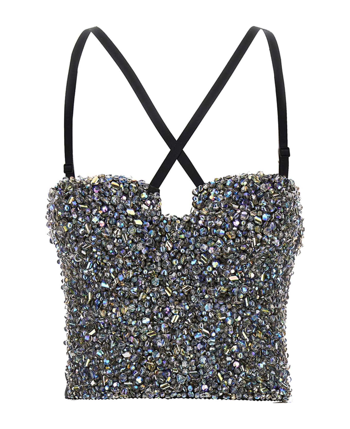 Dolce 
Gabbana Sequin Bustier Top - Silver